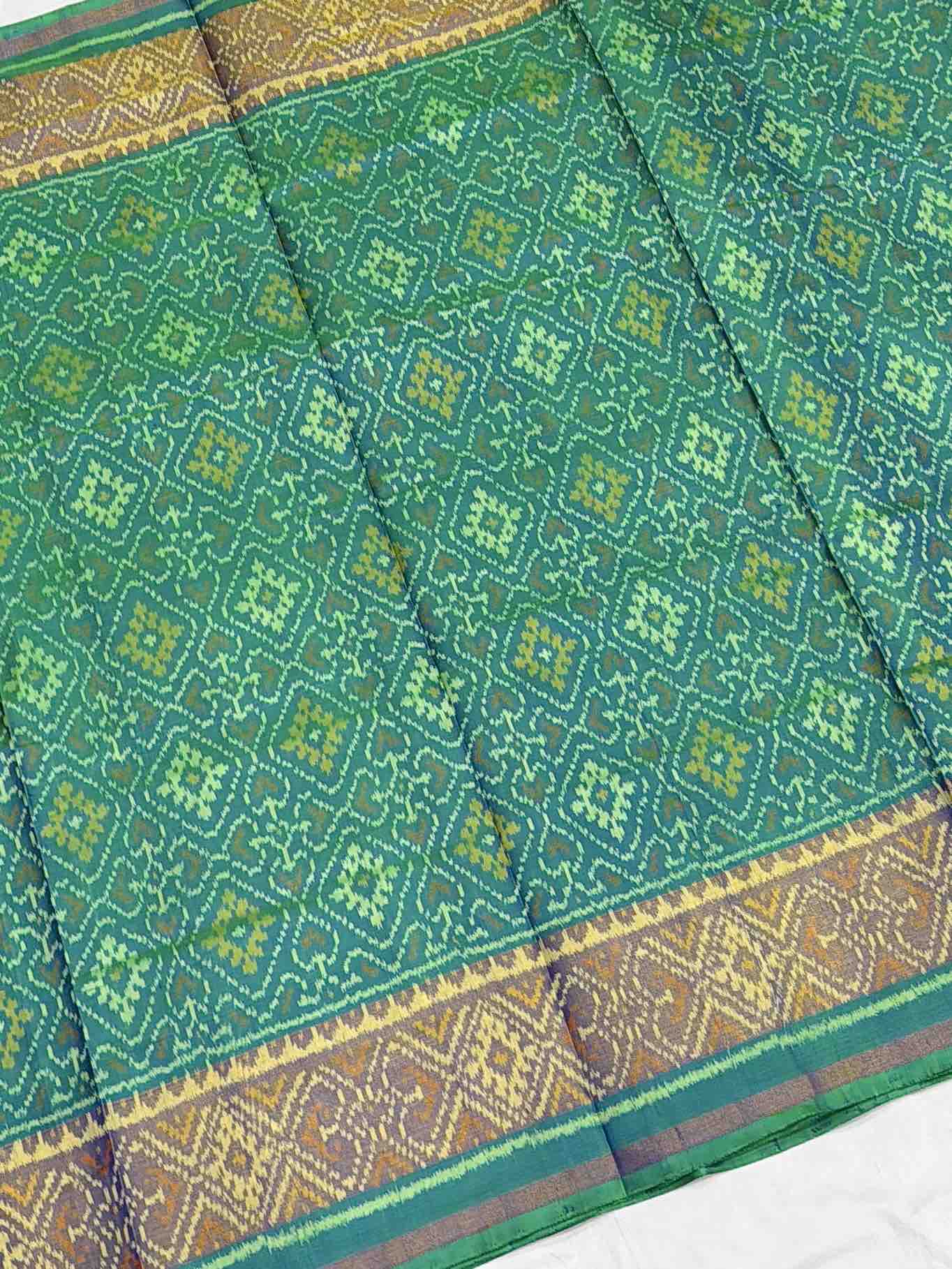 Emerald & peacock shaded Panchanda Rajkot Patola Saree
