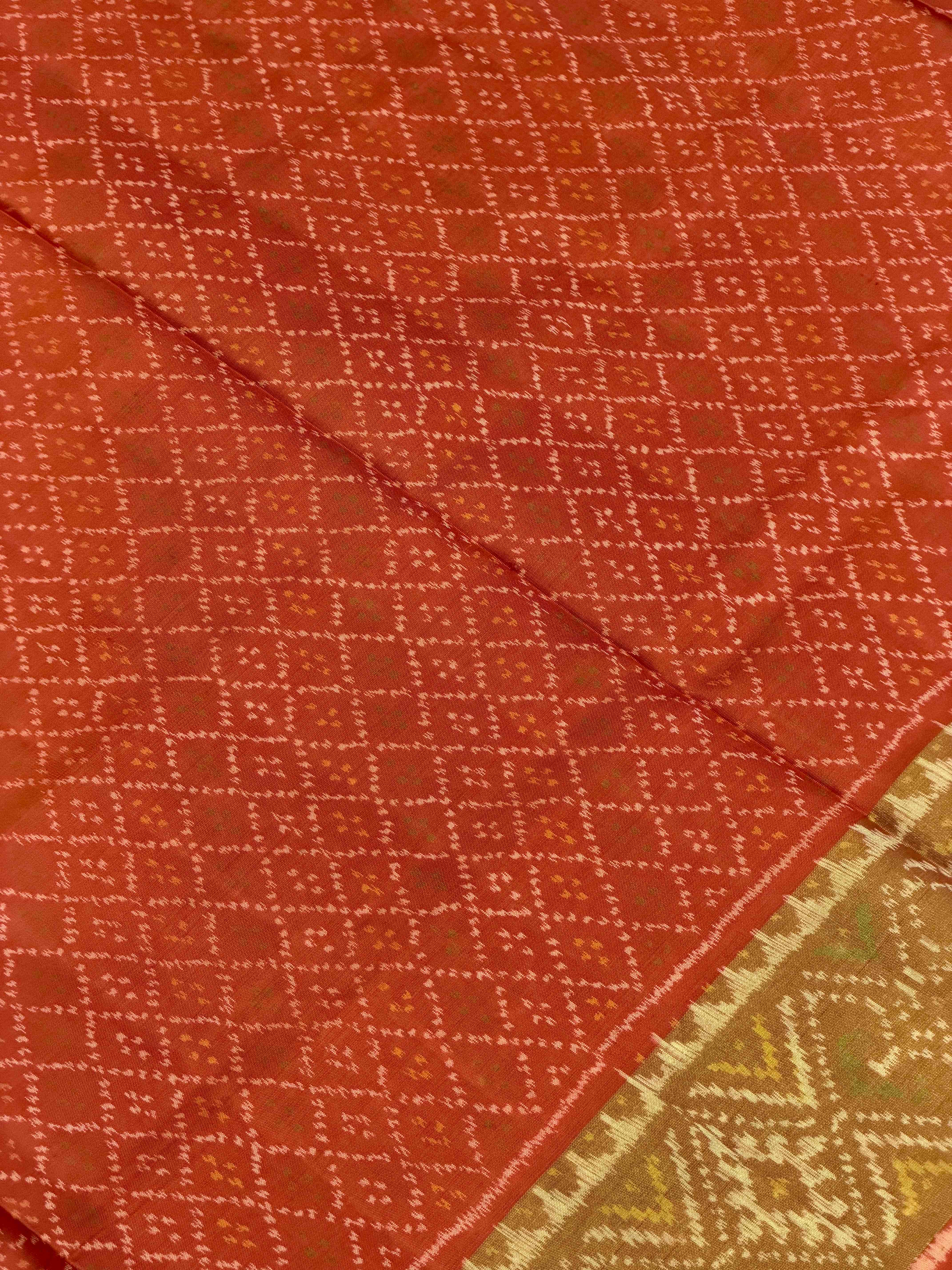 Orange daliya bhat Rajkot Patola Saree