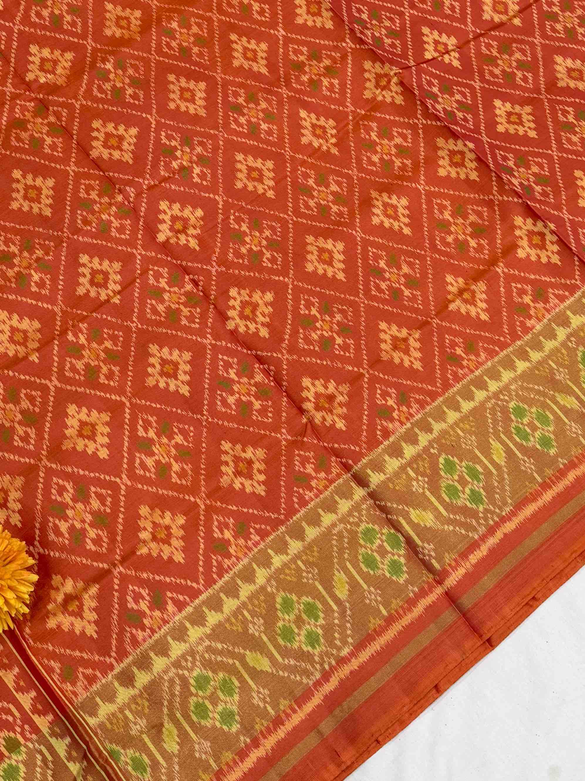 orange chandabhat rajkot patola saree