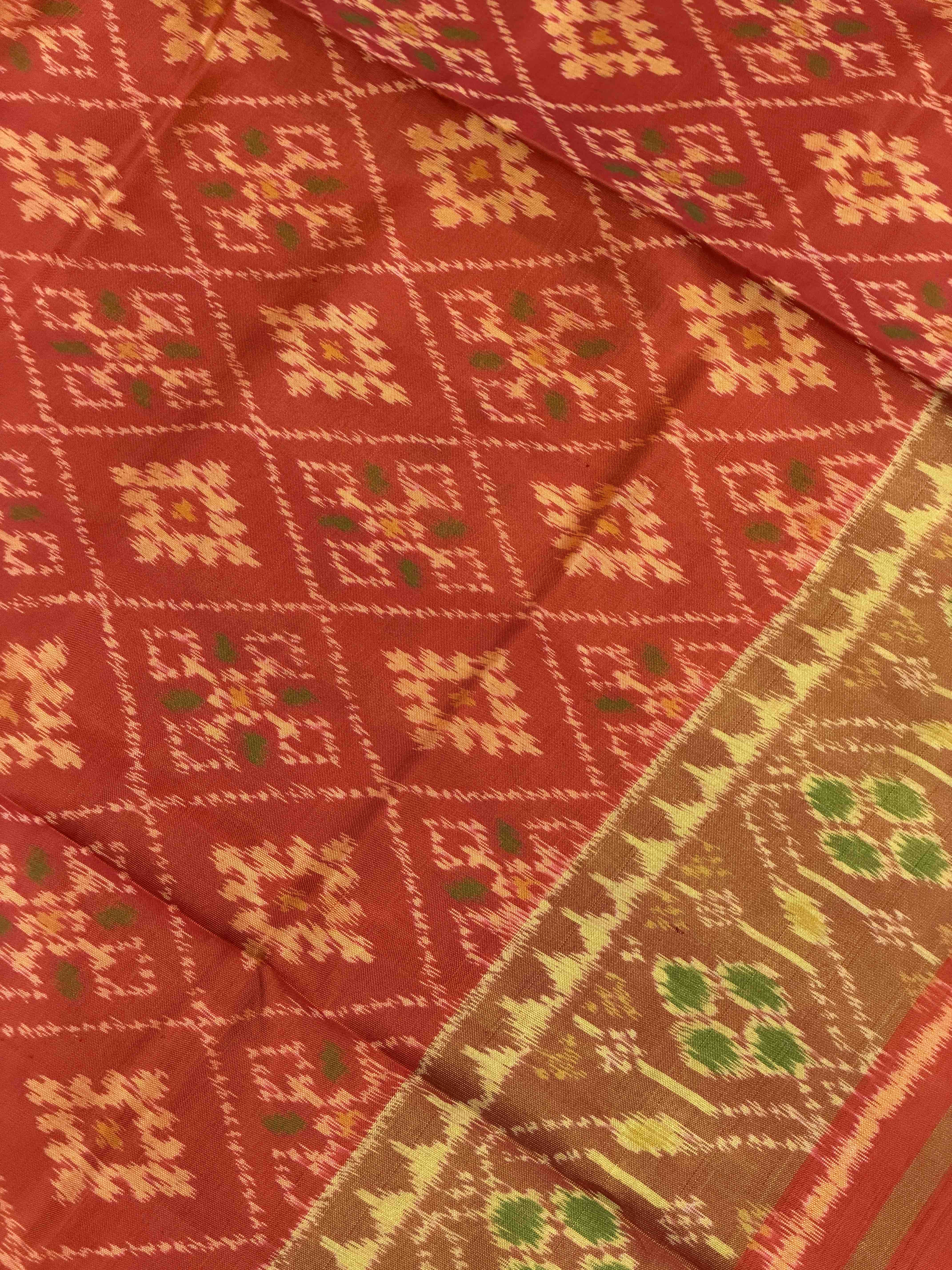 orange chandabhat rajkot patola saree