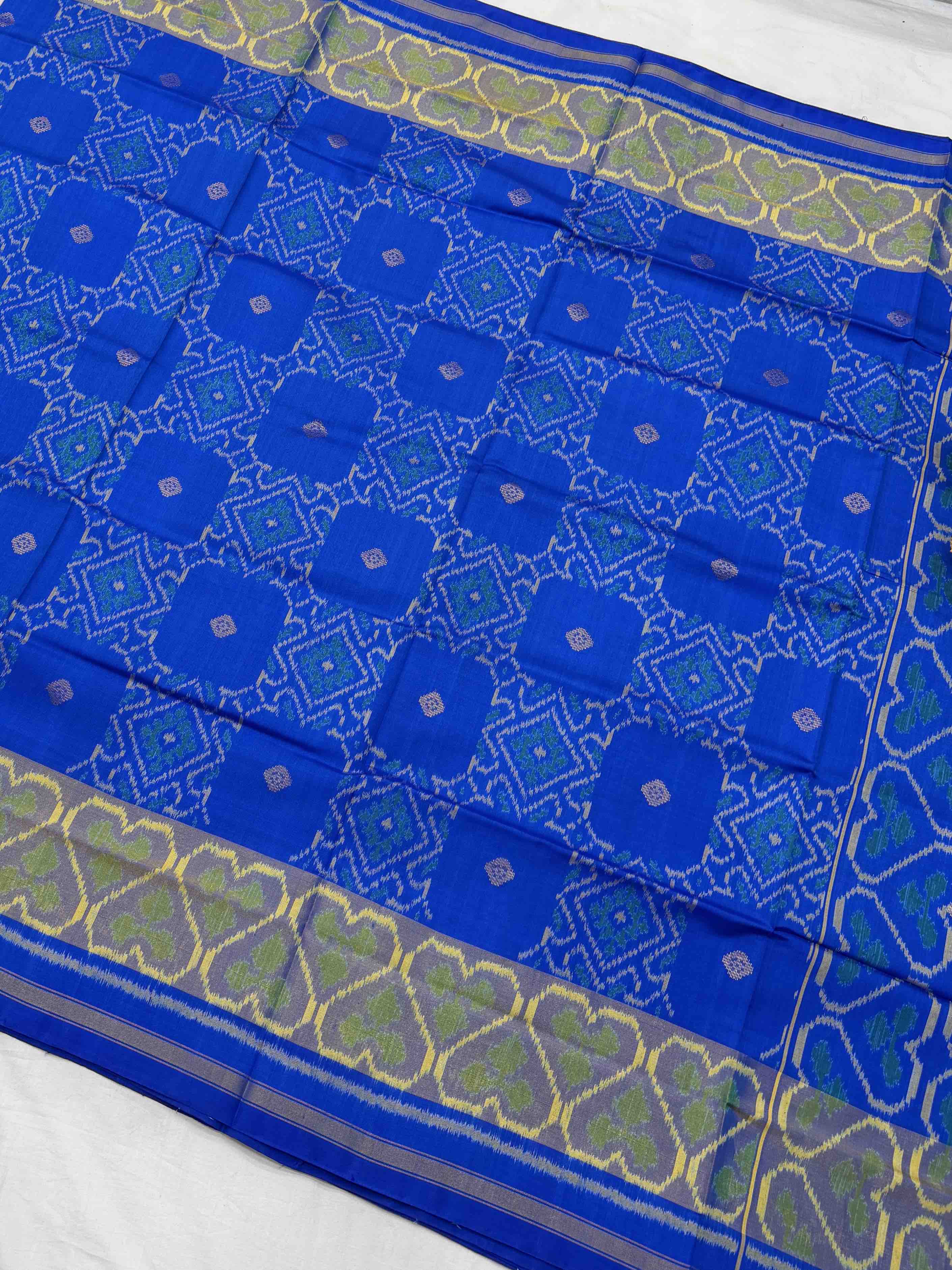 electric blue zari butta Rajkot Patola Saree