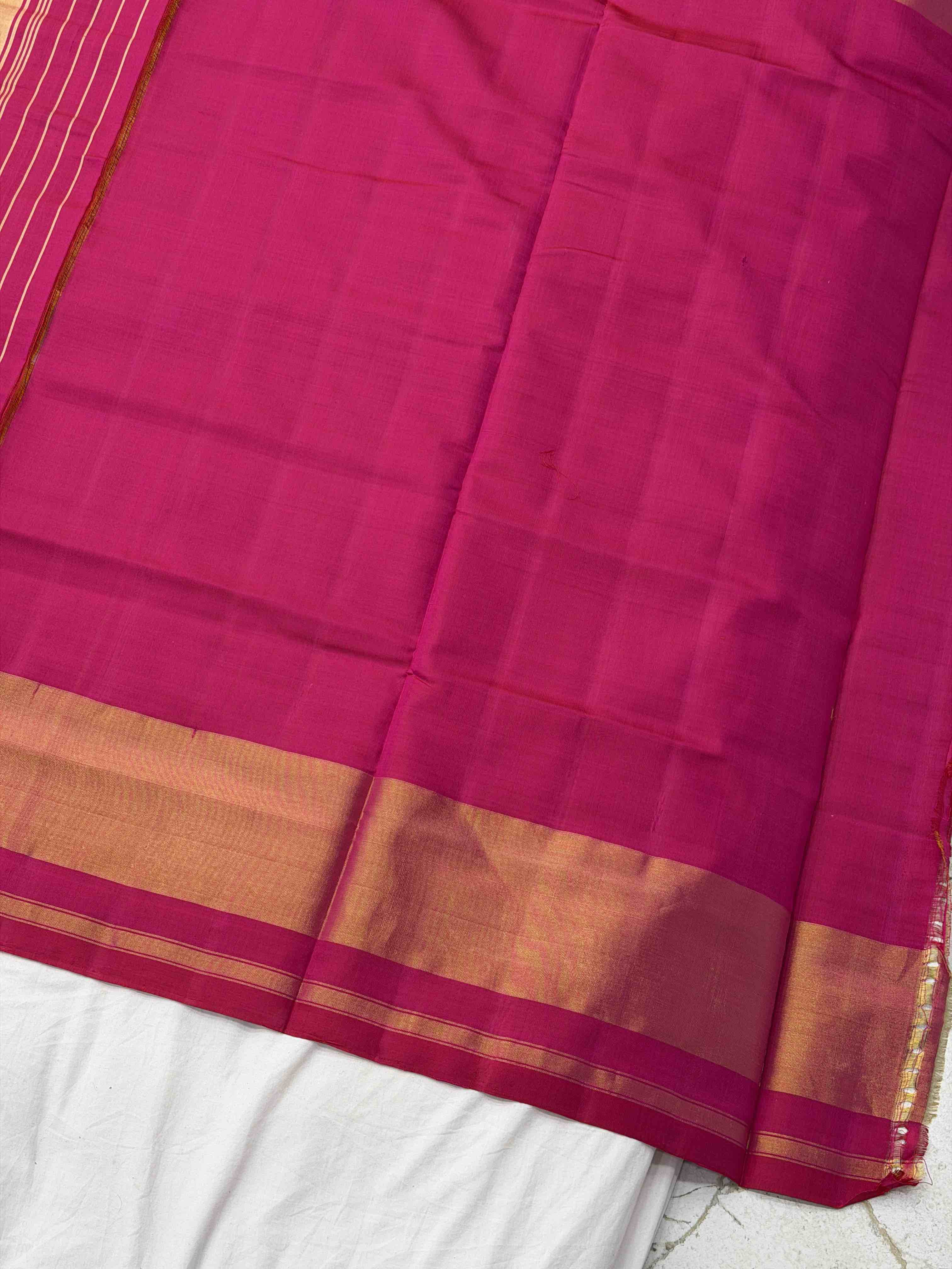 Pink & Peach Narikunj tissue border Rajkot patola Saree