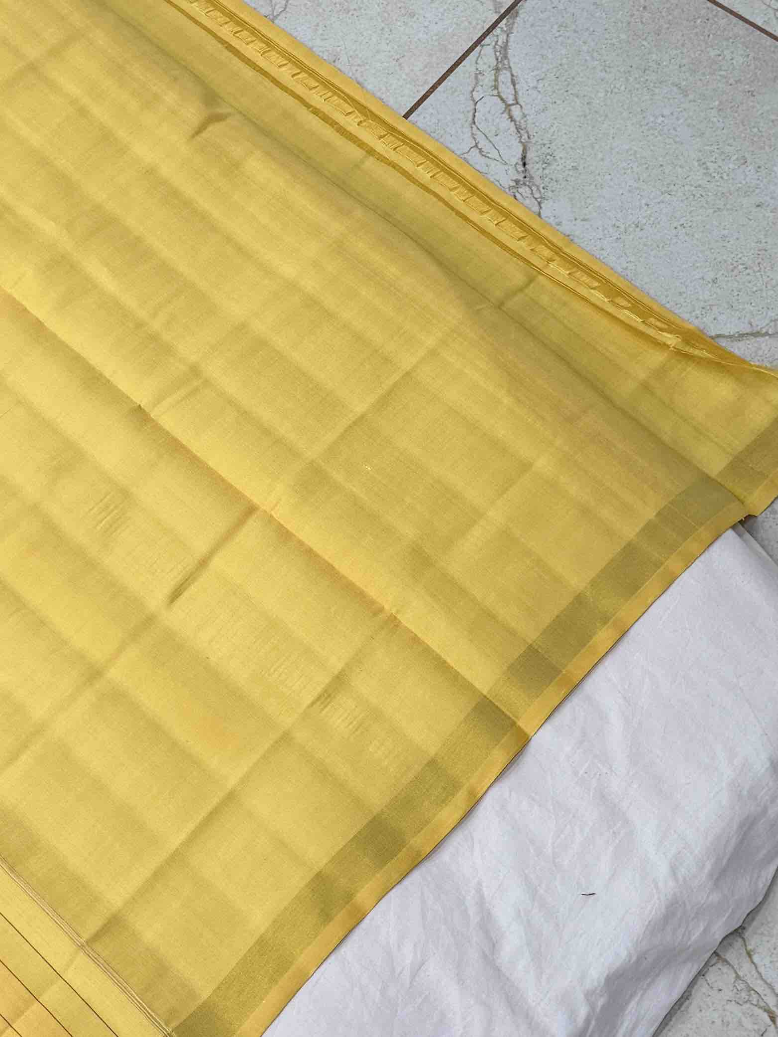 Light Yellow & mahedi designer single ikat patola saree
