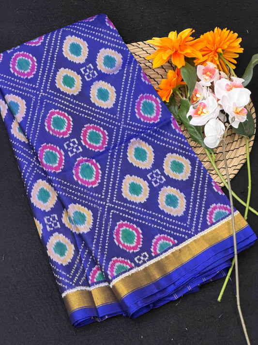 Blue fancy desing rajkot patola saree