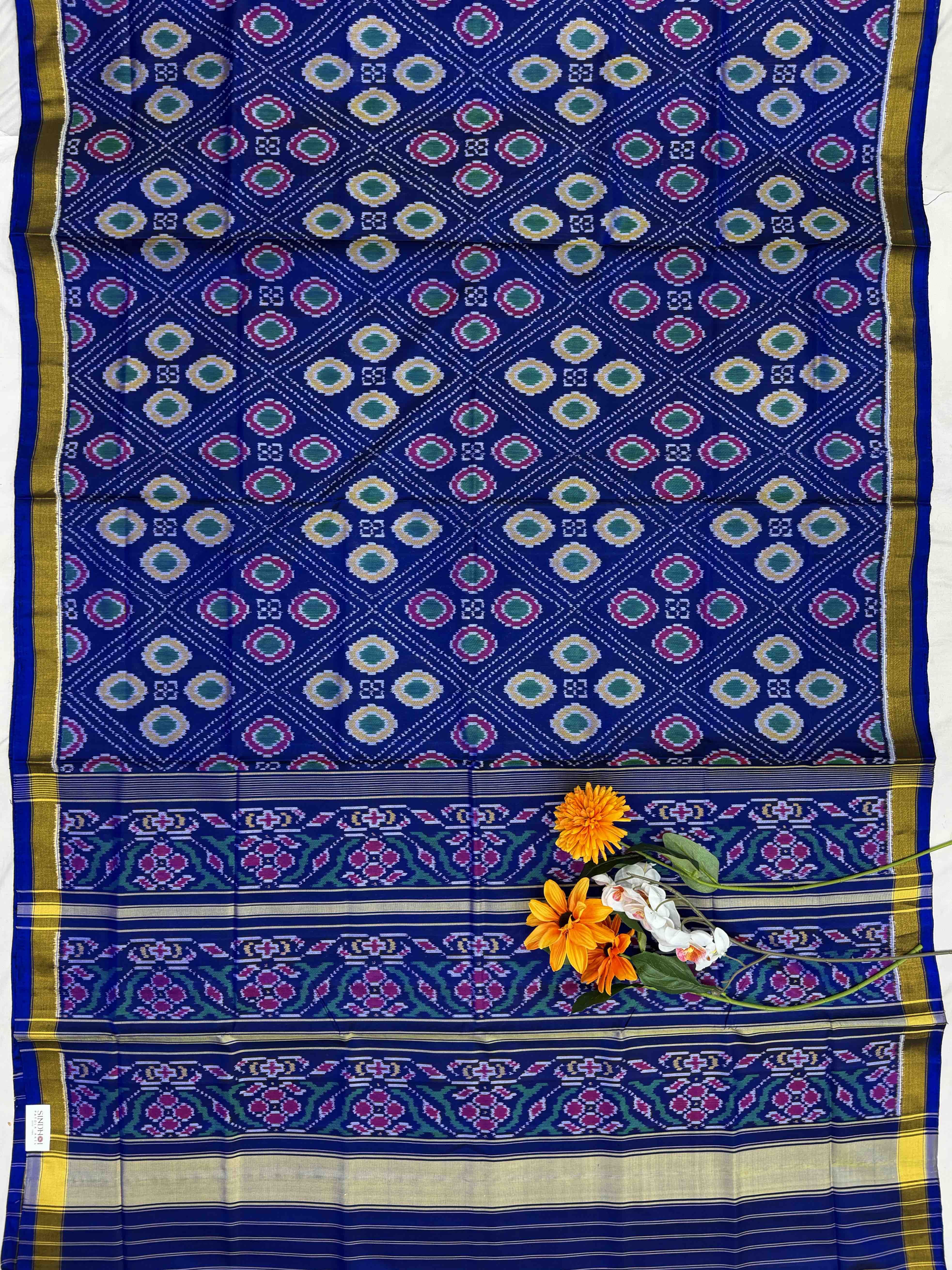 Blue fancy desing rajkot patola saree