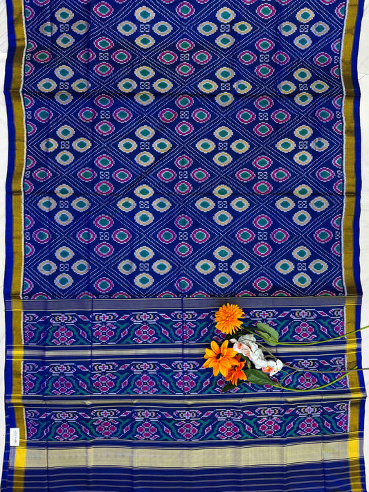Blue fancy desing rajkot patola saree