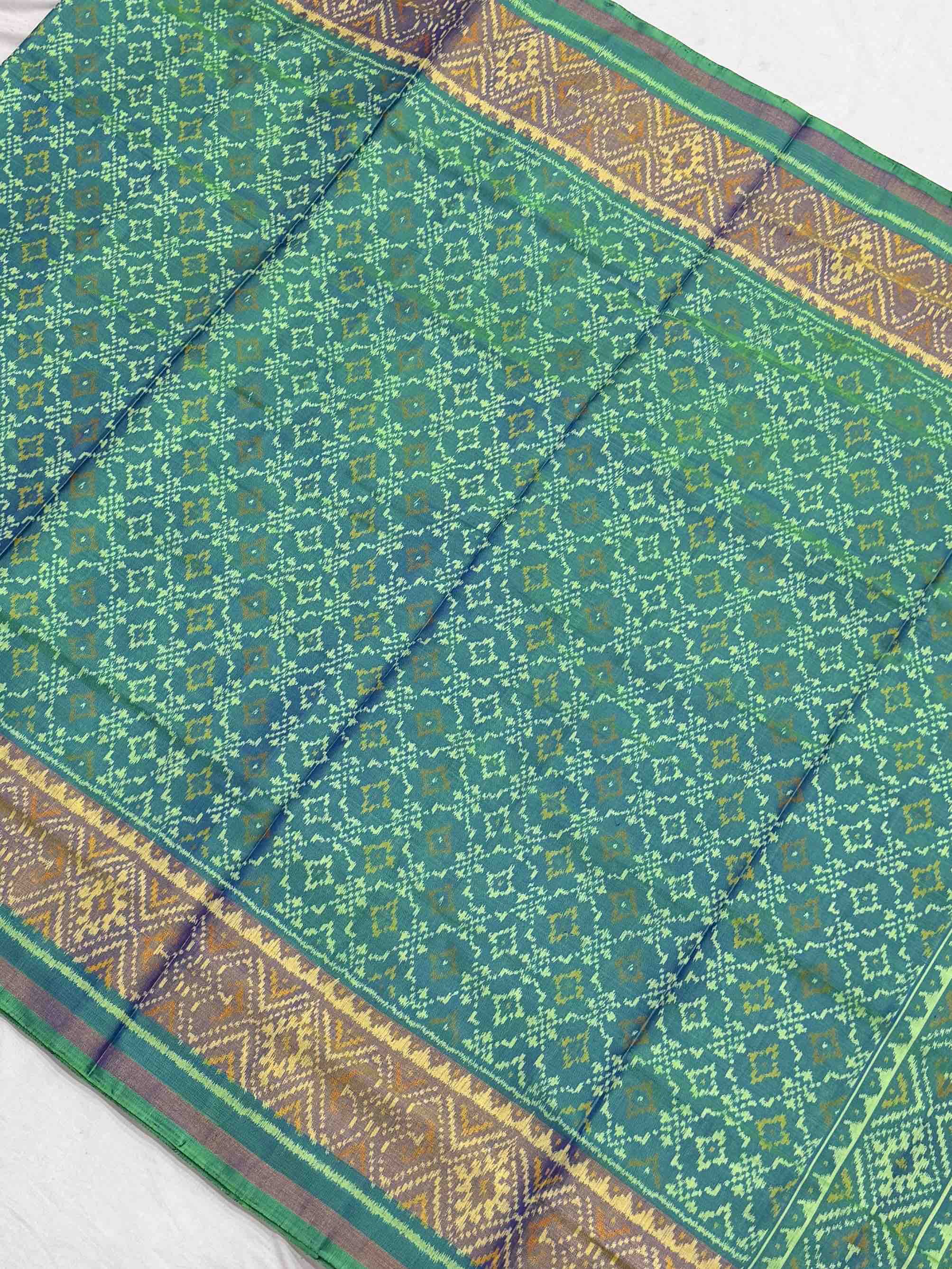 Green & Blue Dhupchau Rajkot Patola Saree