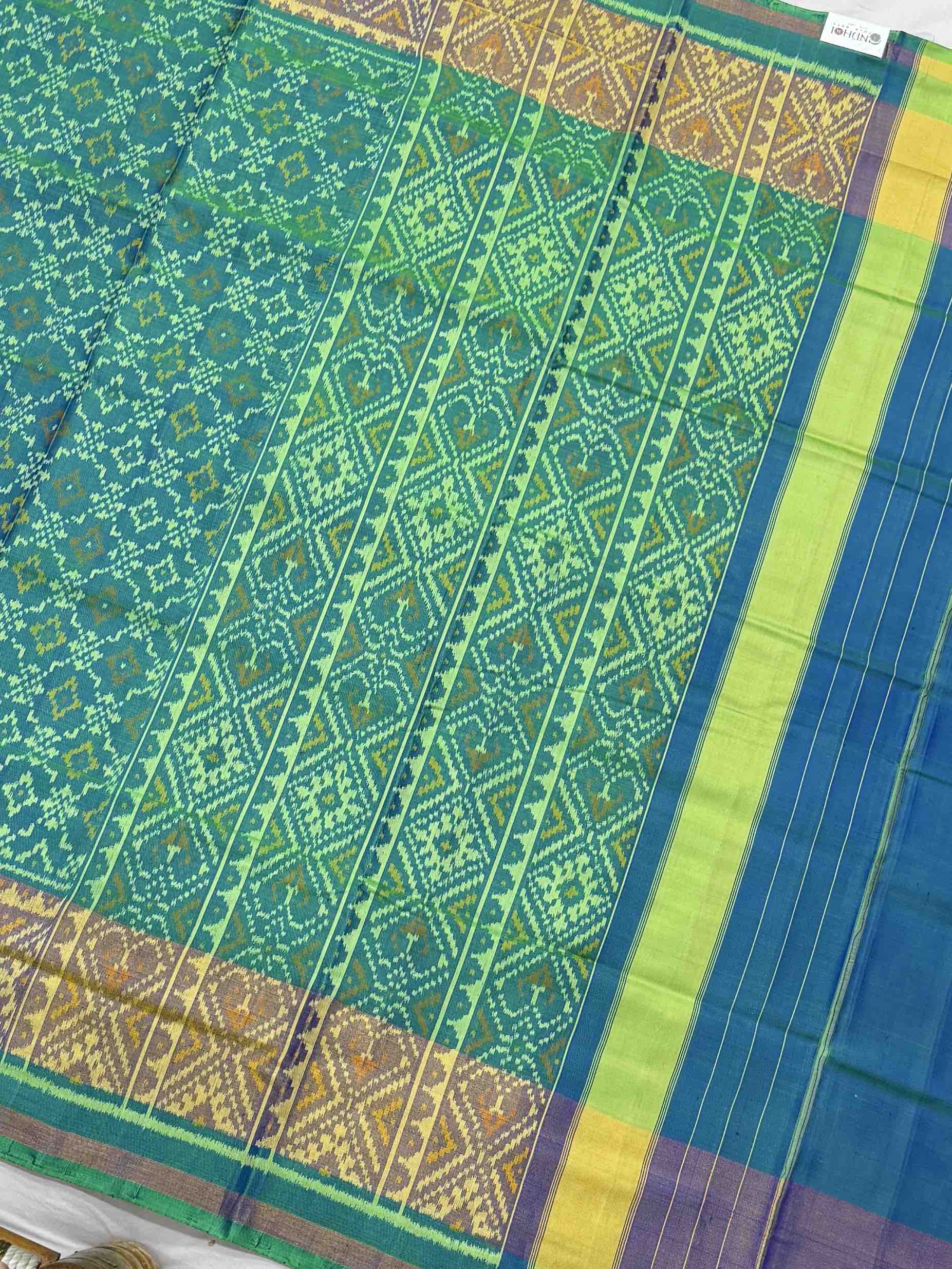 Green & Blue Dhupchau Rajkot Patola Saree