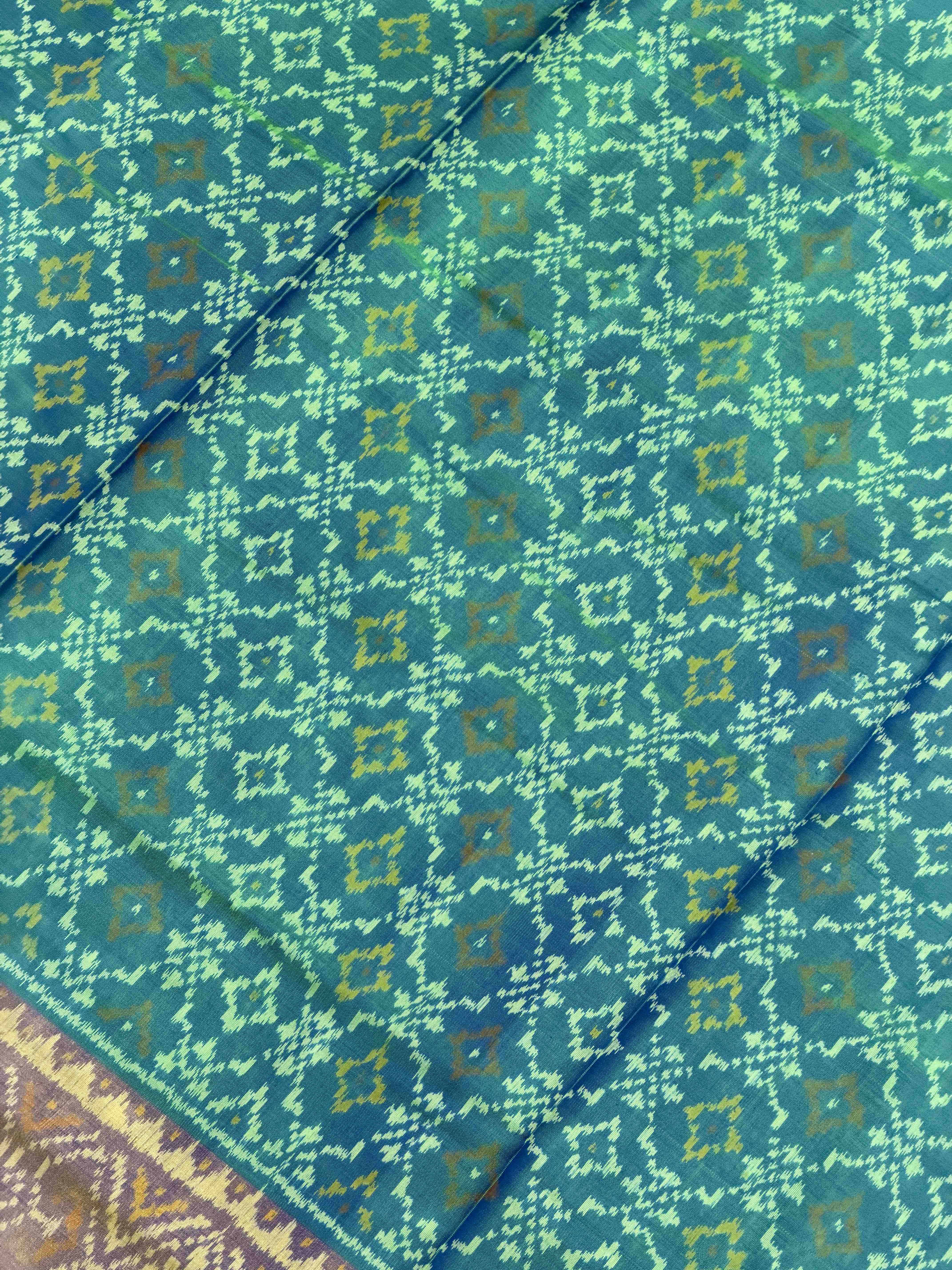 Green & Blue Dhupchau Rajkot Patola Saree