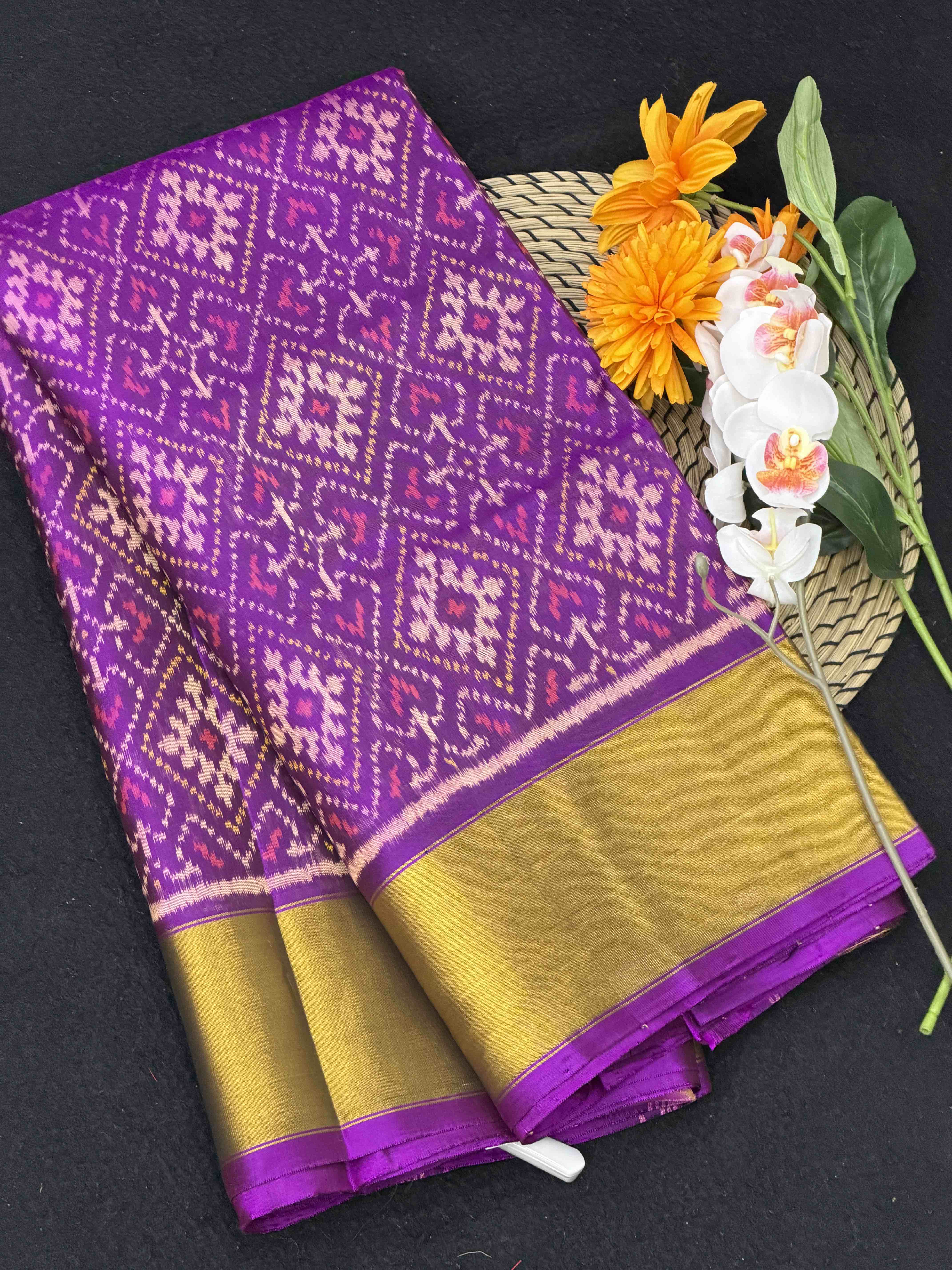 Tissue border panchanda Rajkot Patola Saree