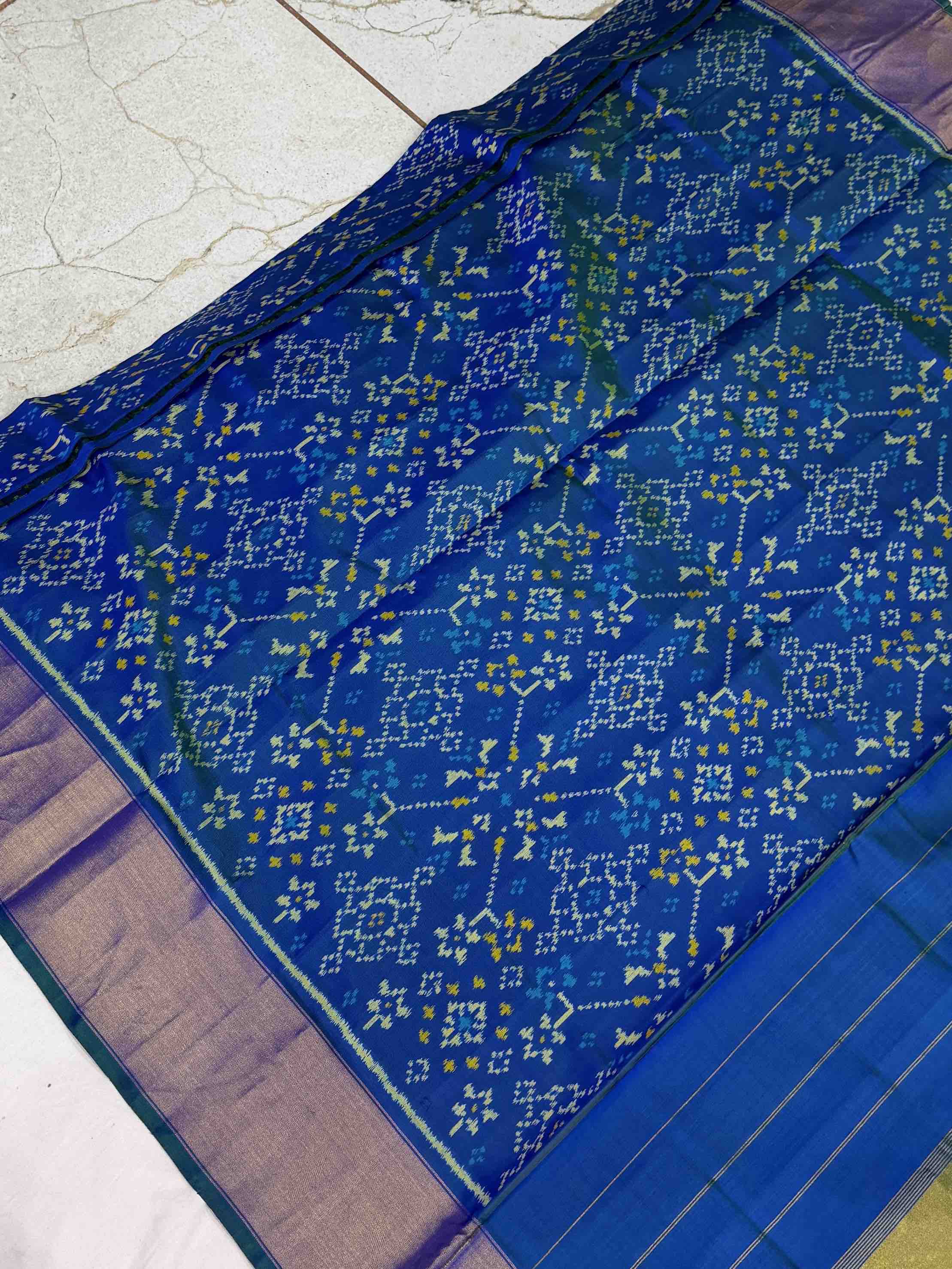 Peacok Blue Skirt Border Rajkot Patola Saree