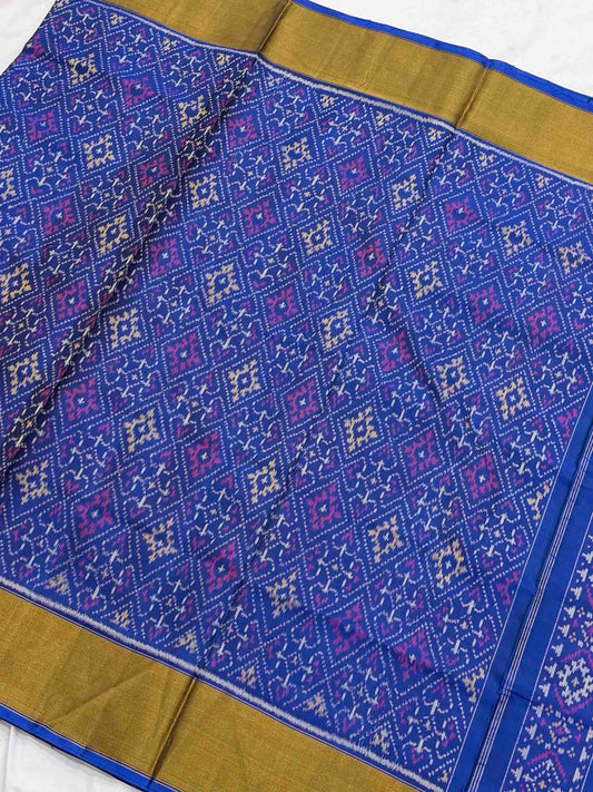 Blue Tissue Border Panchanda Patola Saree