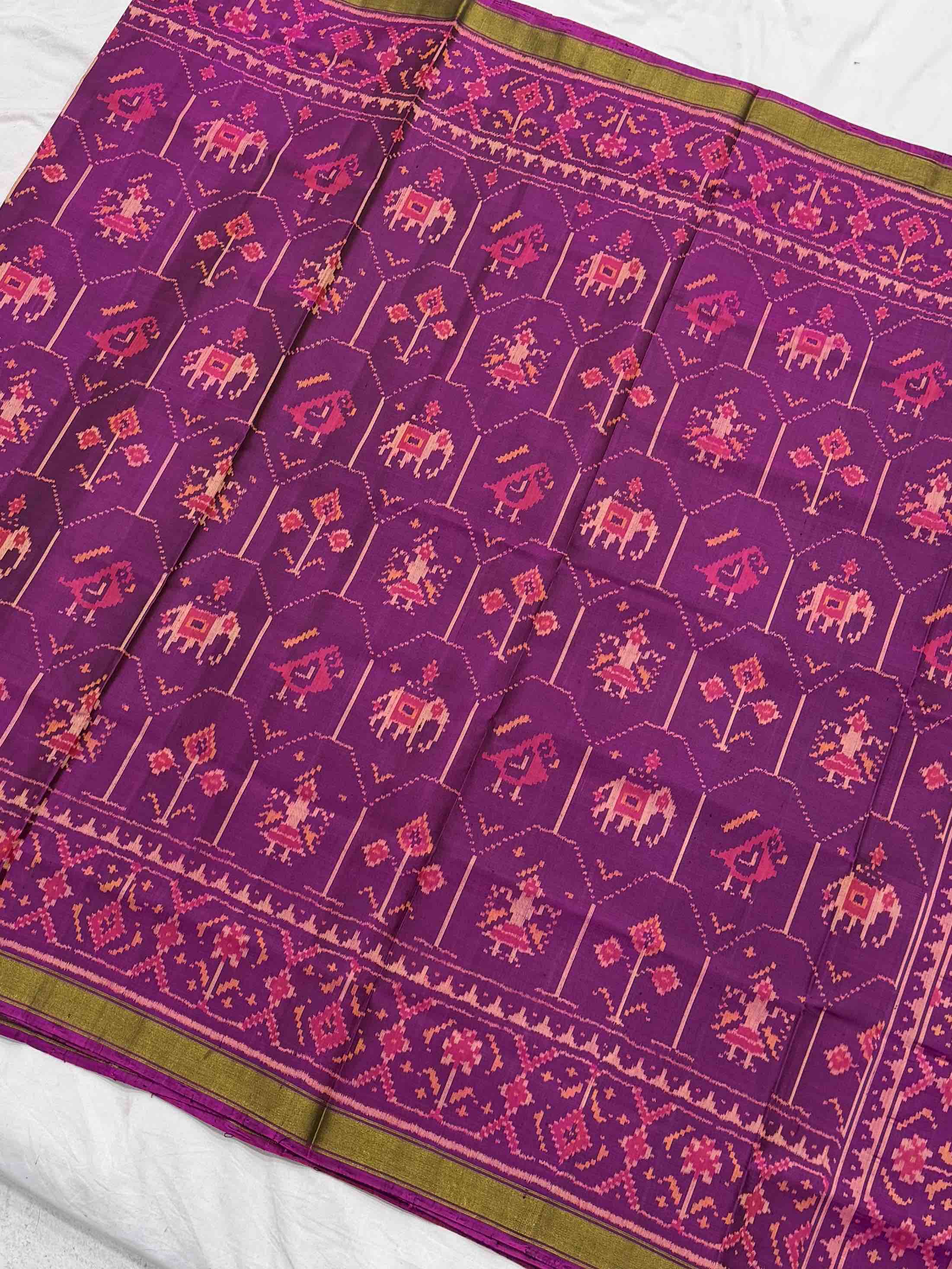 Purple Fancy Narikunj Rajkot Patola Saree