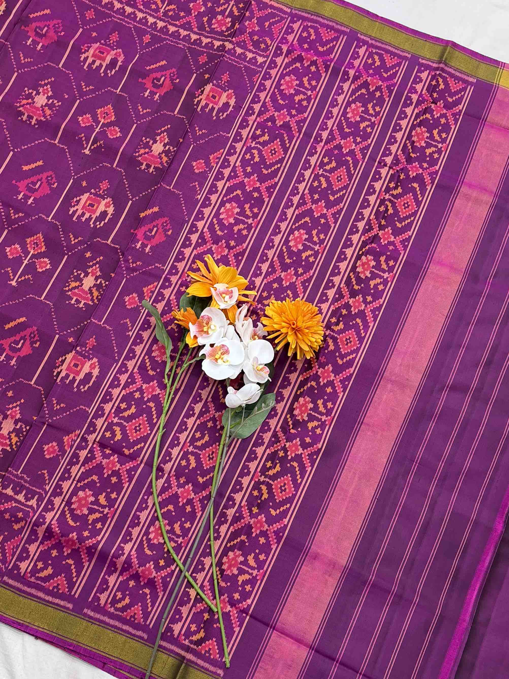 Purple Fancy Narikunj Rajkot Patola Saree