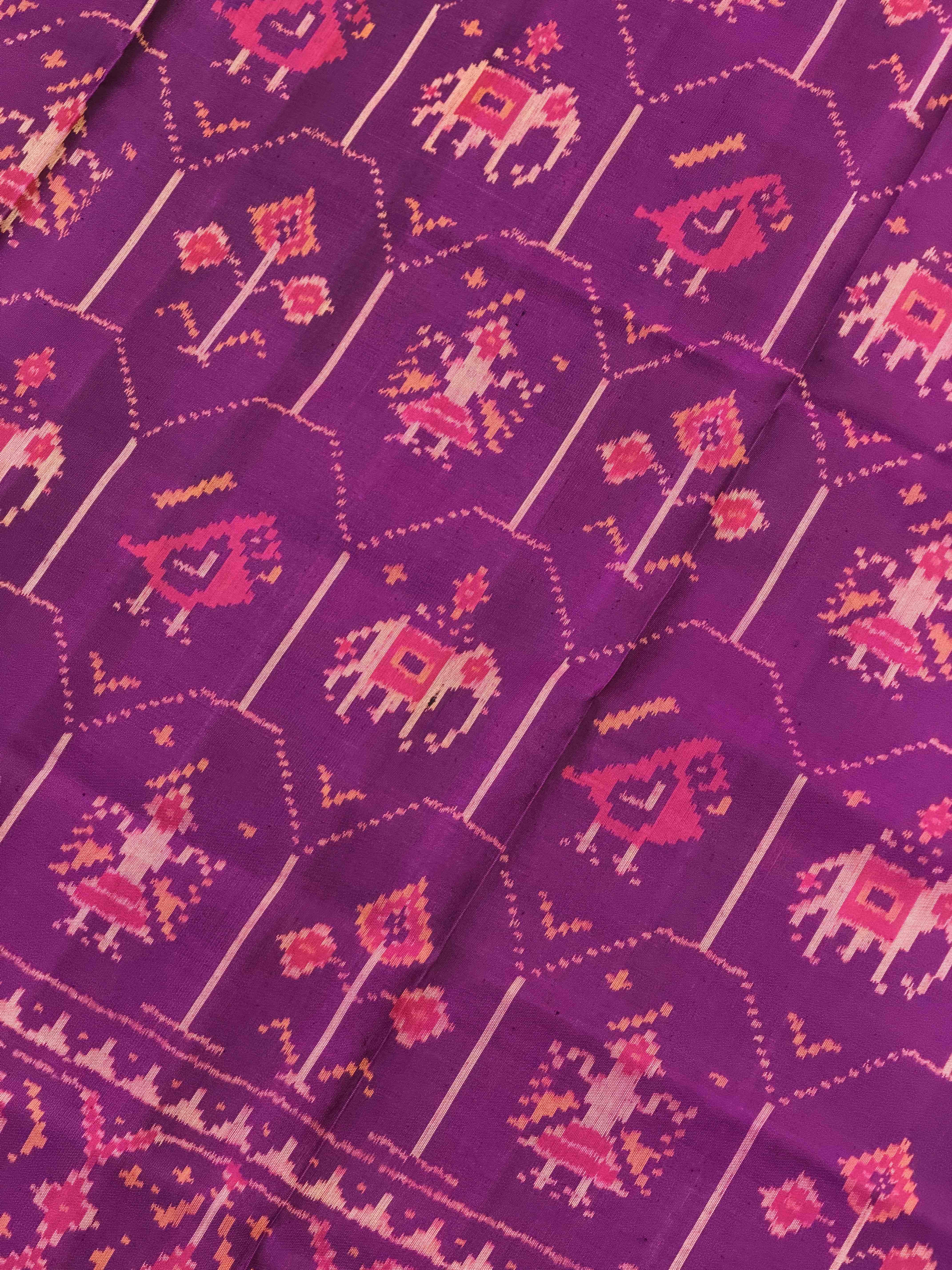 Purple Fancy Narikunj Rajkot Patola Saree