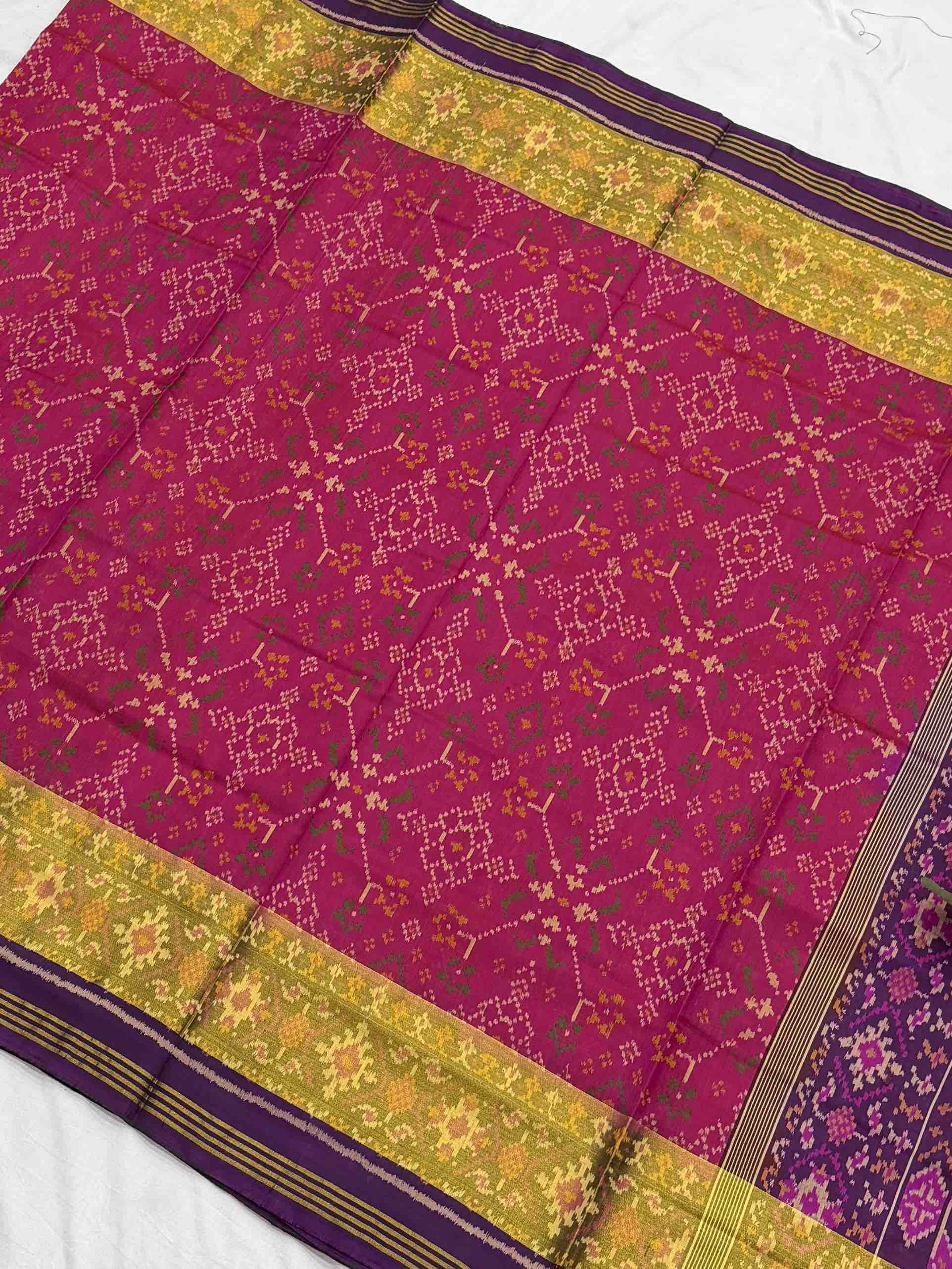 Purple pink Navratan Rajkot Patola Saree