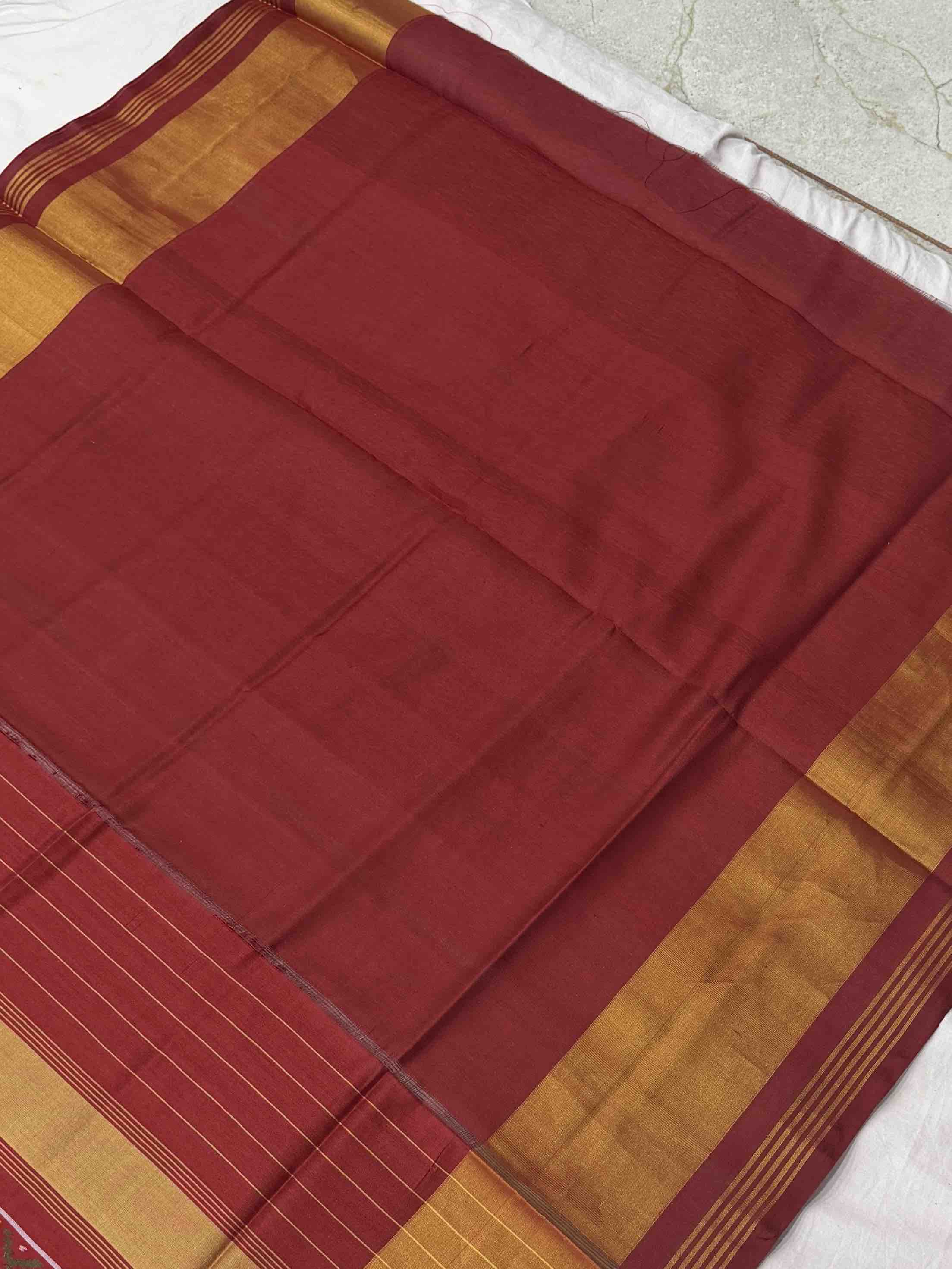 Maroon Narikunj tissue border Patola Saree
