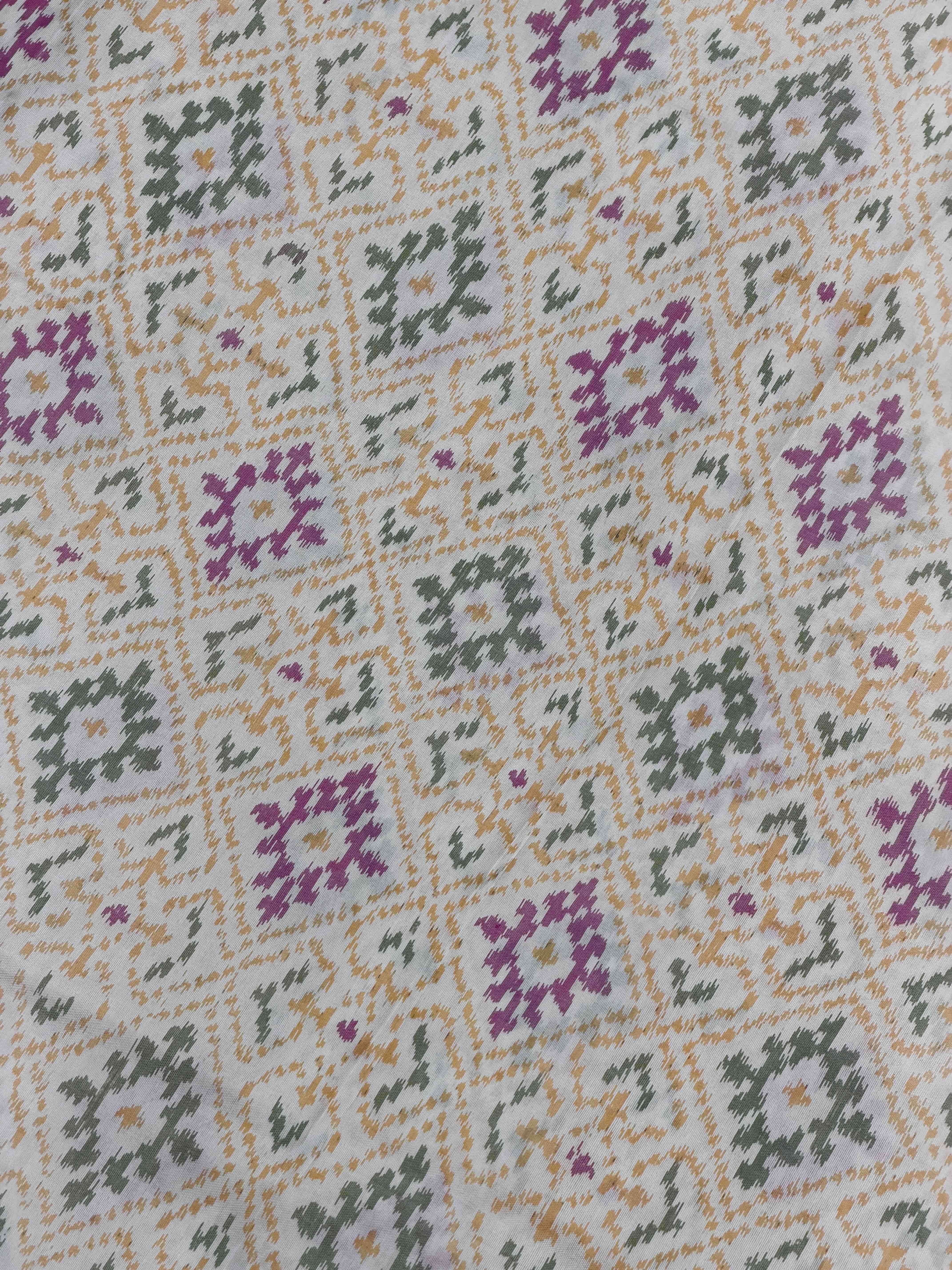 Pink & white panchanda rajkot Patola Saree