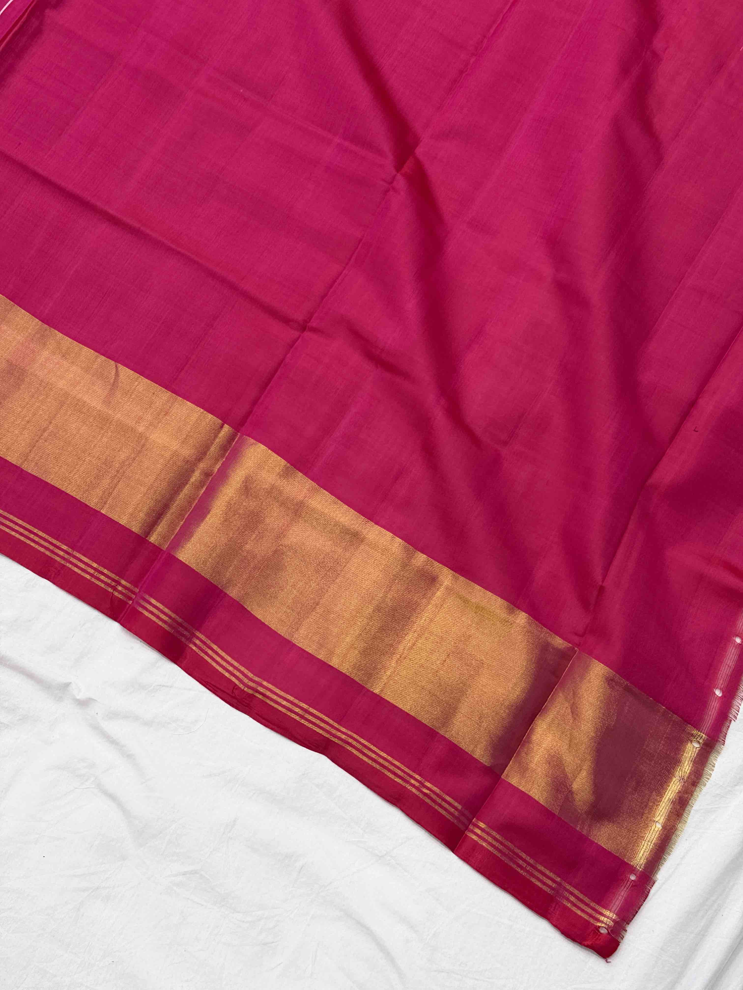 Pink Narikunj tissue border Rajkot Patola Saree