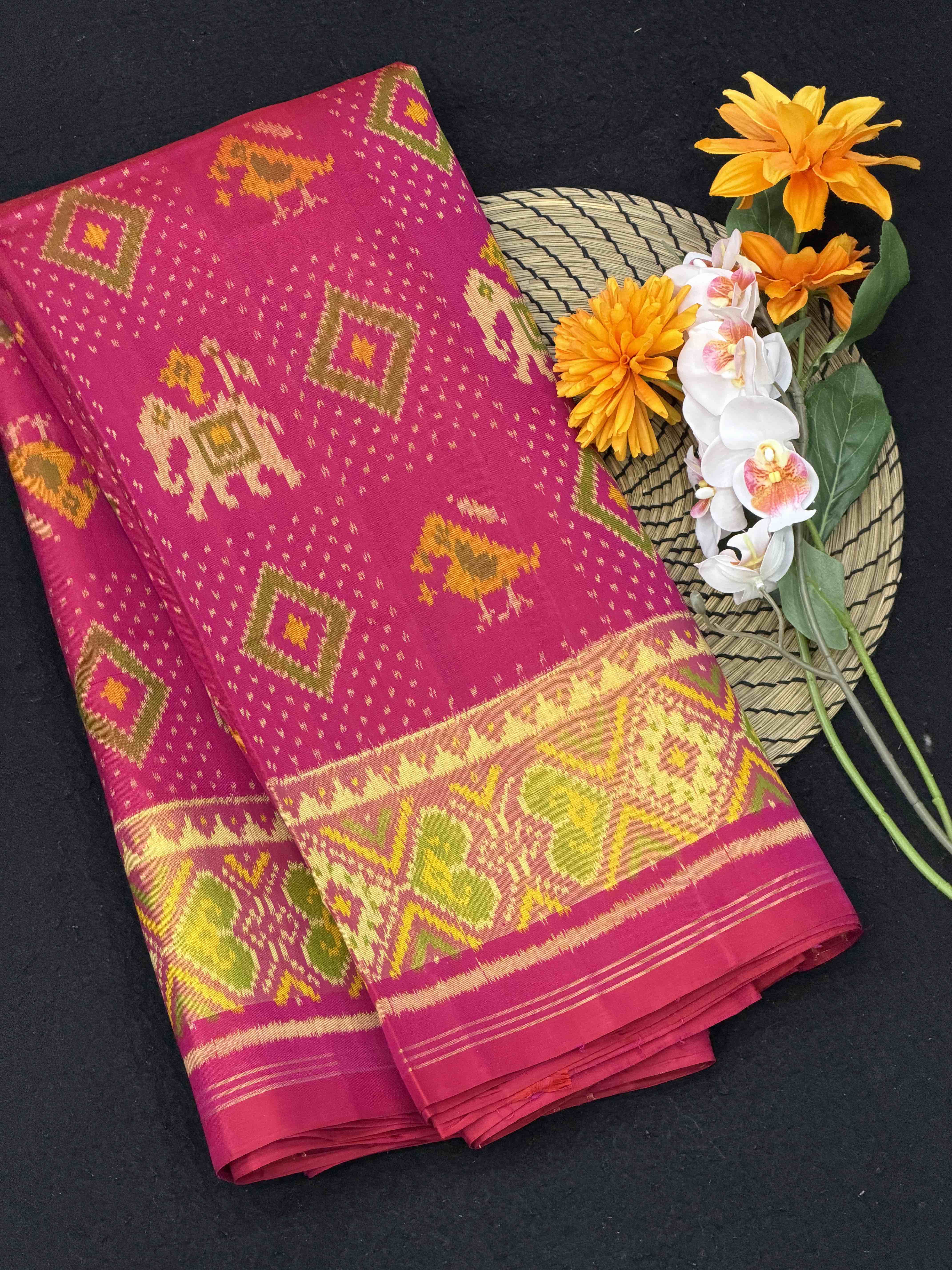 Rani Pink Traditional Rajkot Patola Saree