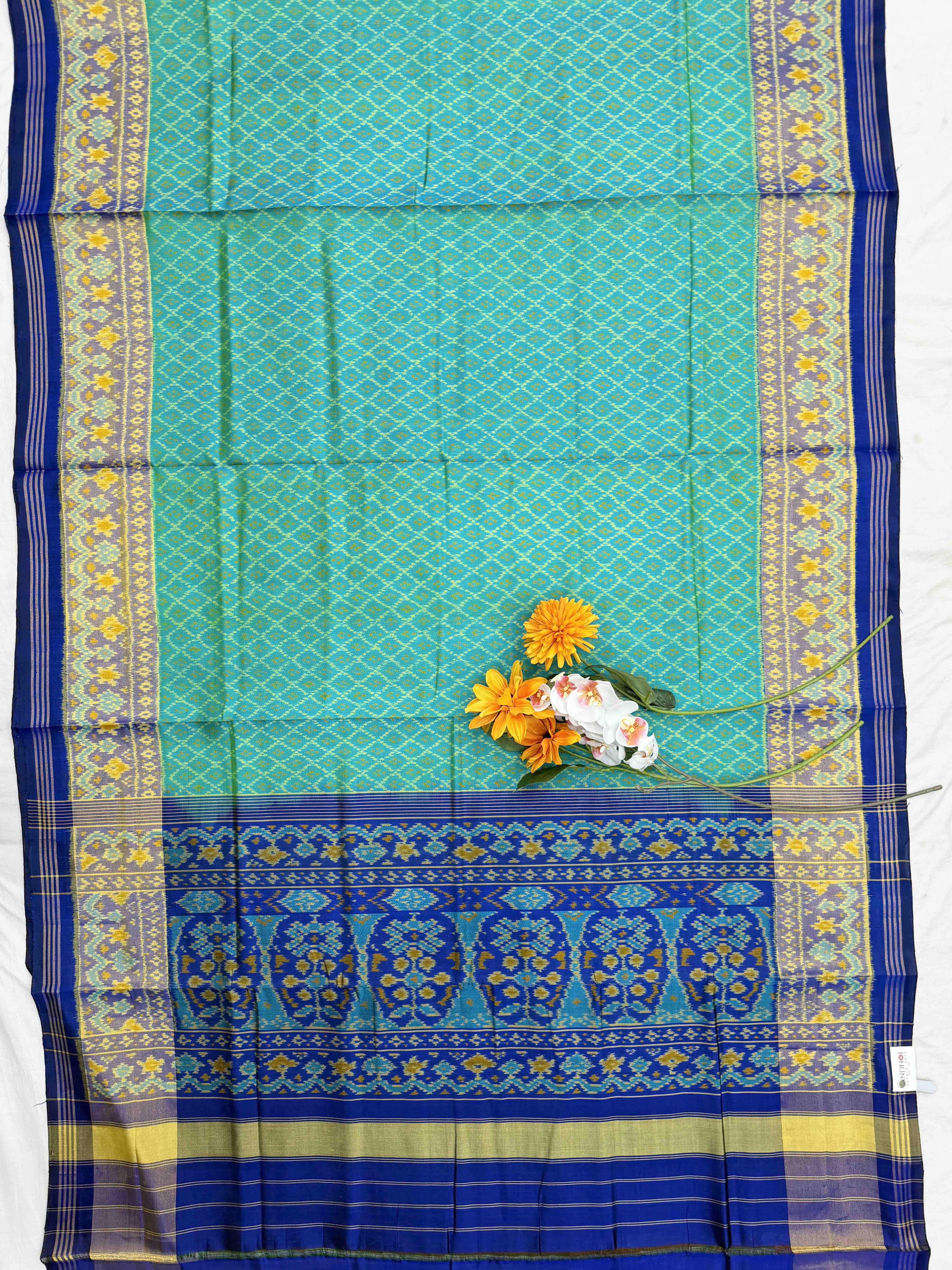 Blue & rama blue Daliyabhat Rajkot Patola Saree