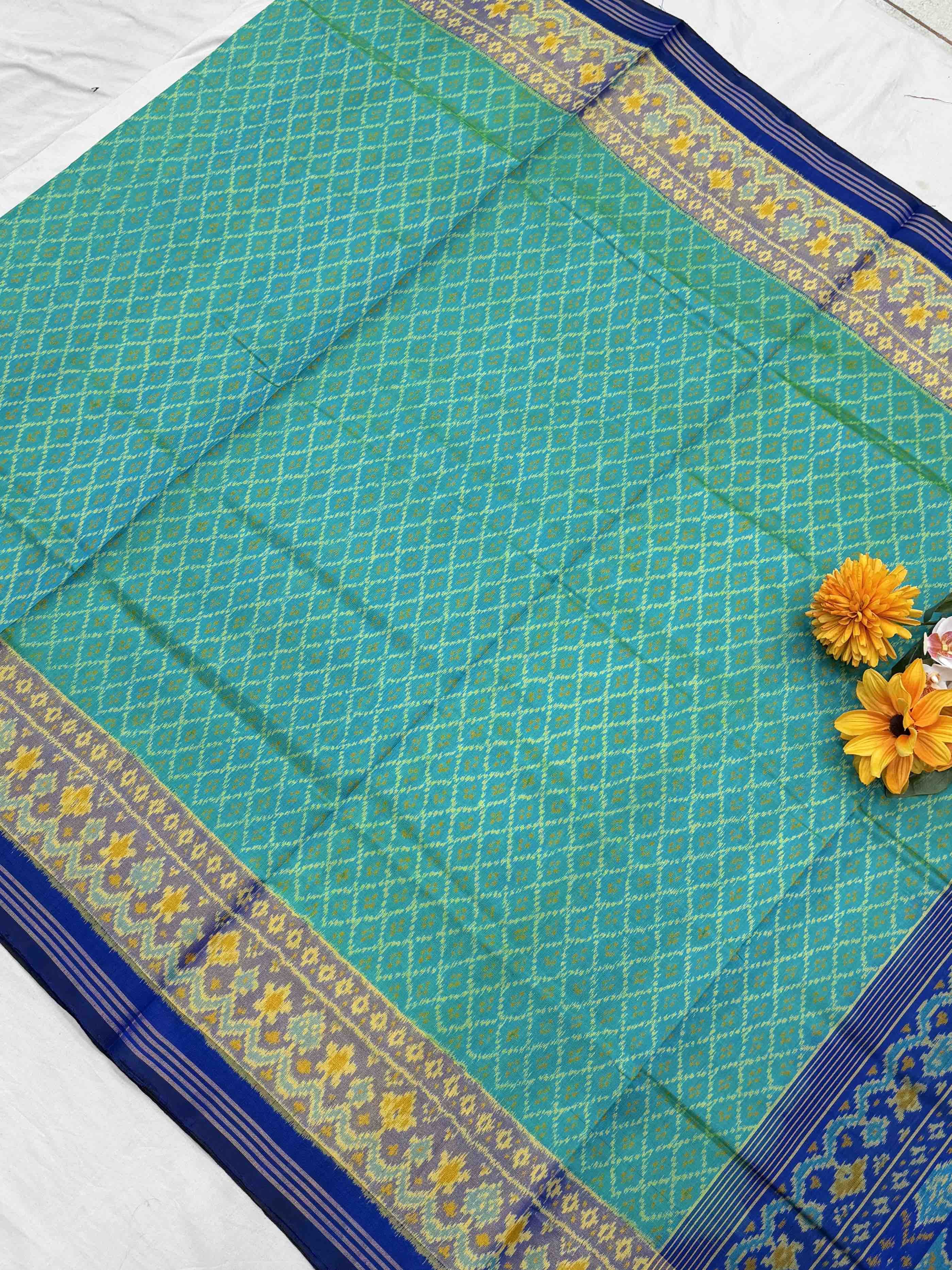 Blue & rama blue Daliyabhat Rajkot Patola Saree