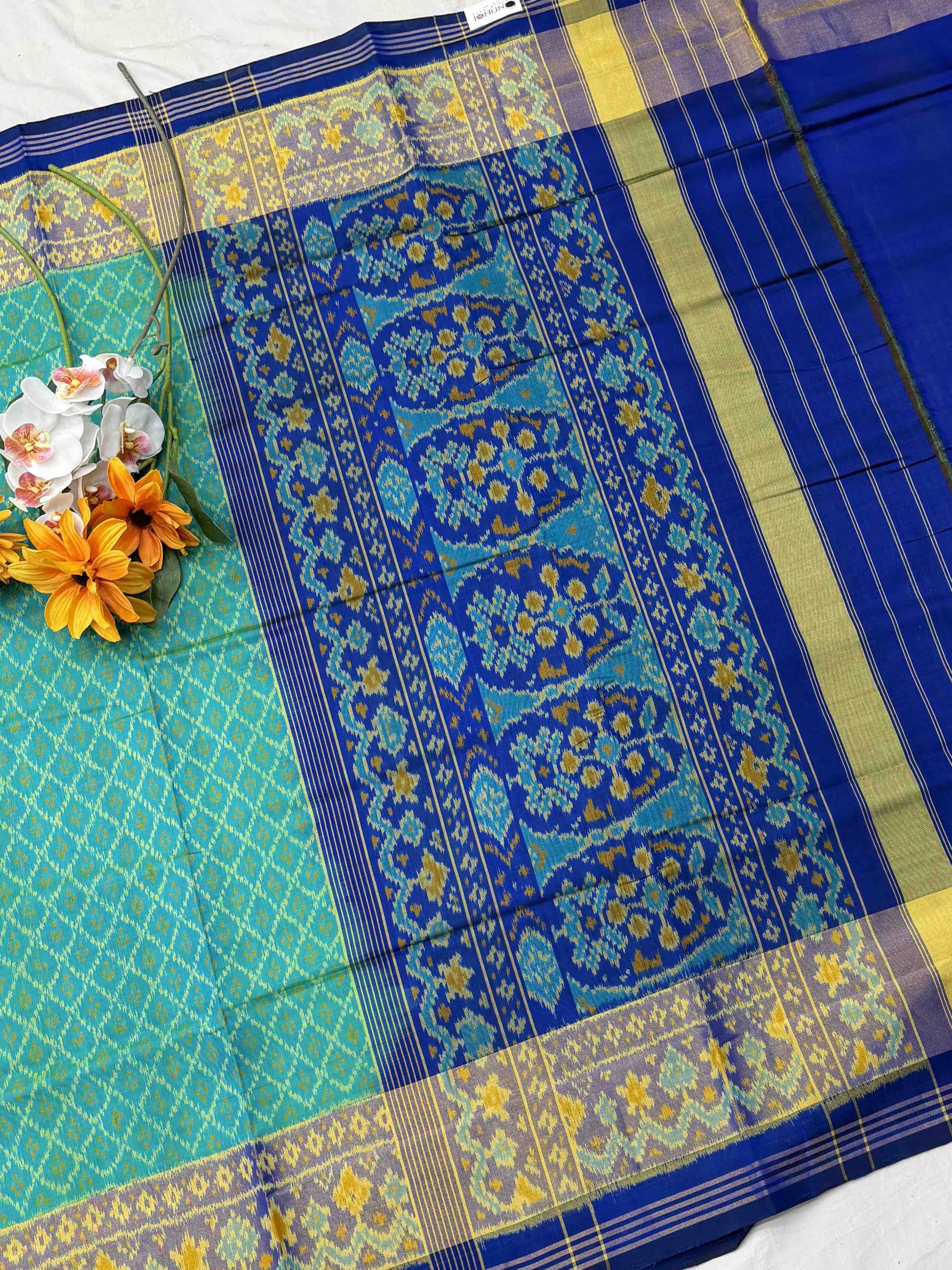 Blue & rama blue Daliyabhat Rajkot Patola Saree