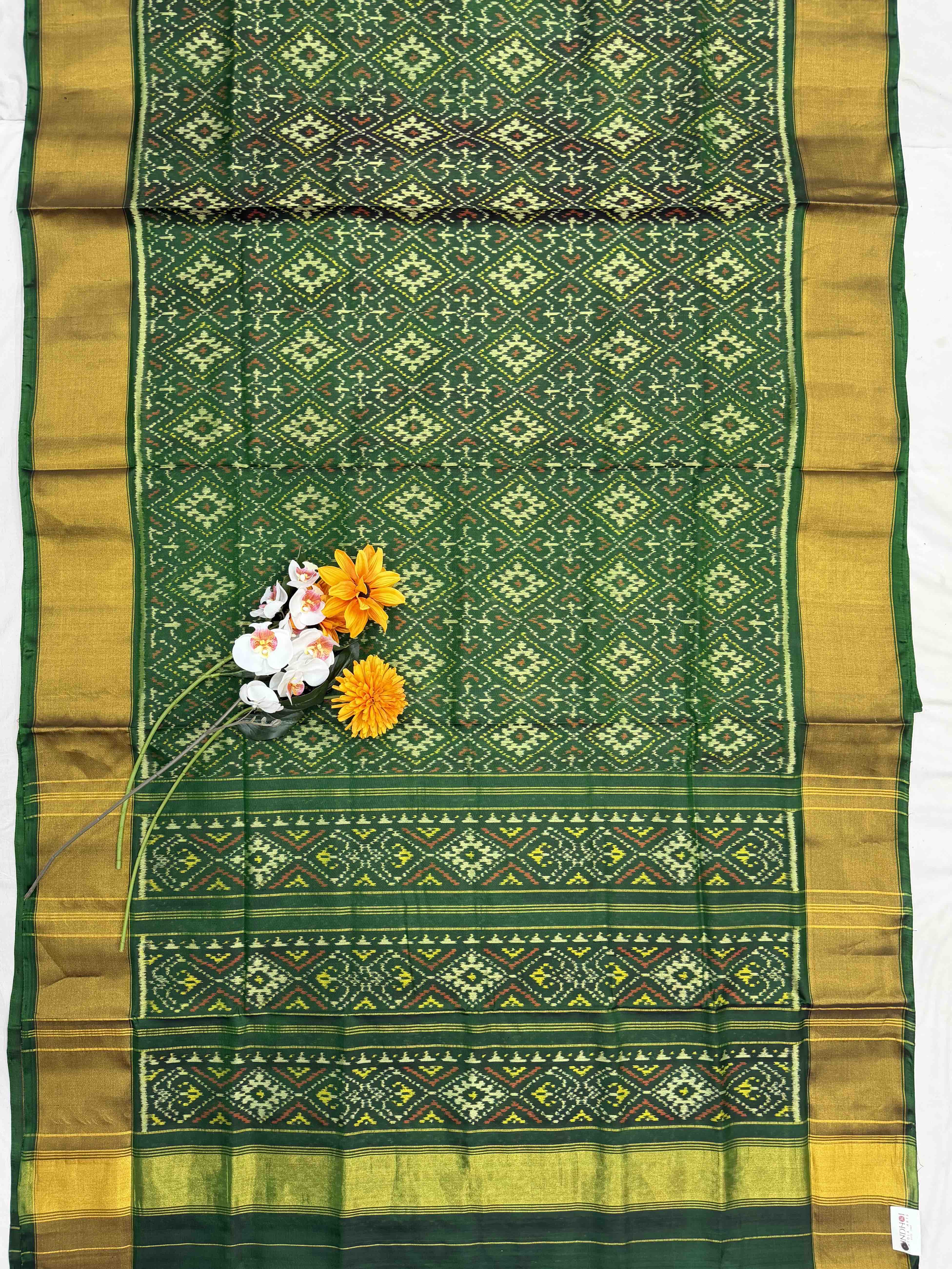Panchanda design broad tissue border Rajkot Patola Saree