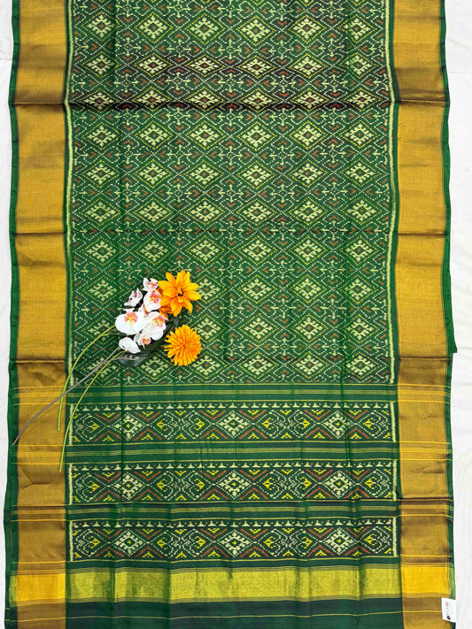 Panchanda design broad tissue border Rajkot Patola Saree