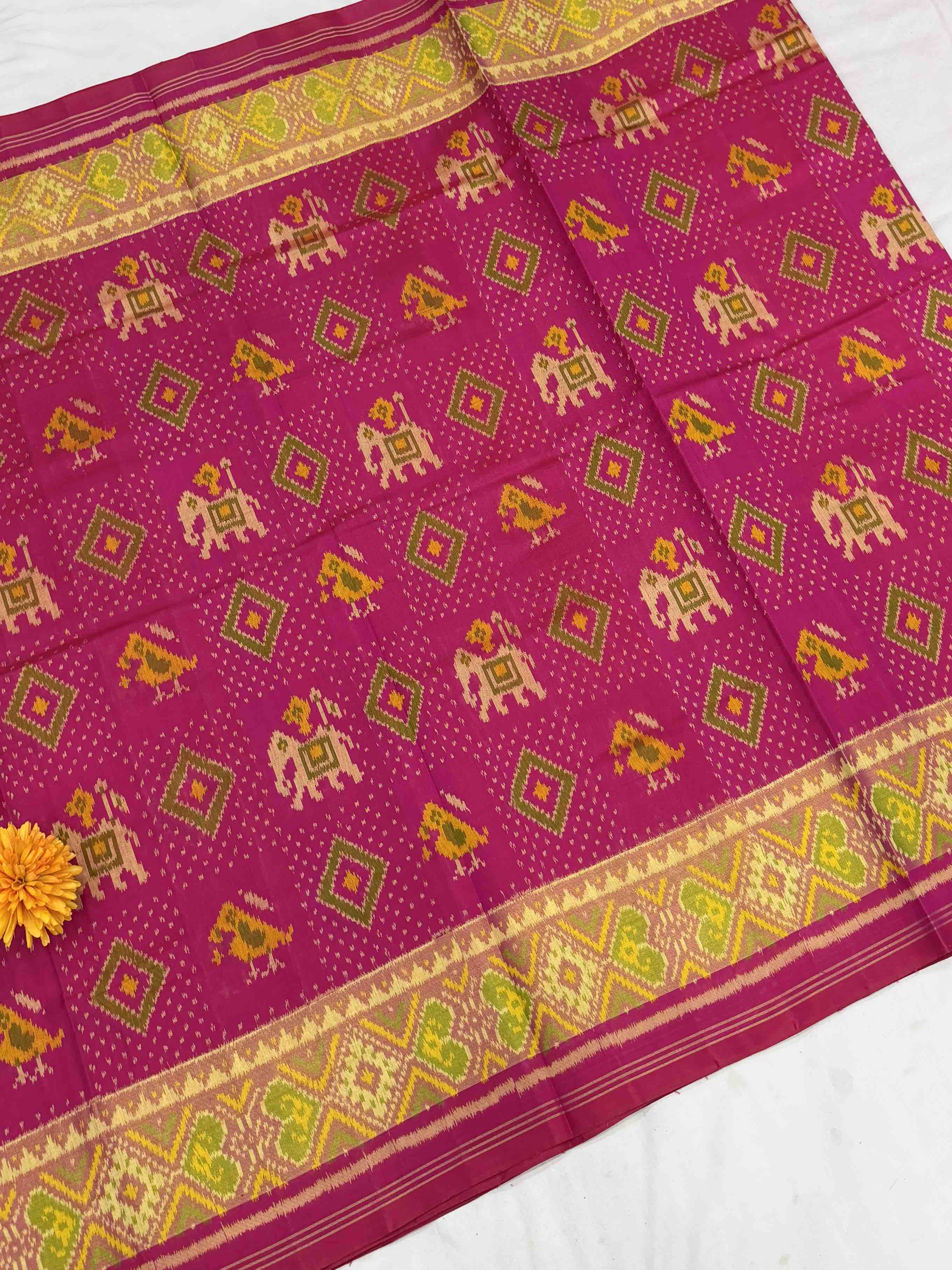 Rani Pink Traditional Rajkot Patola Saree