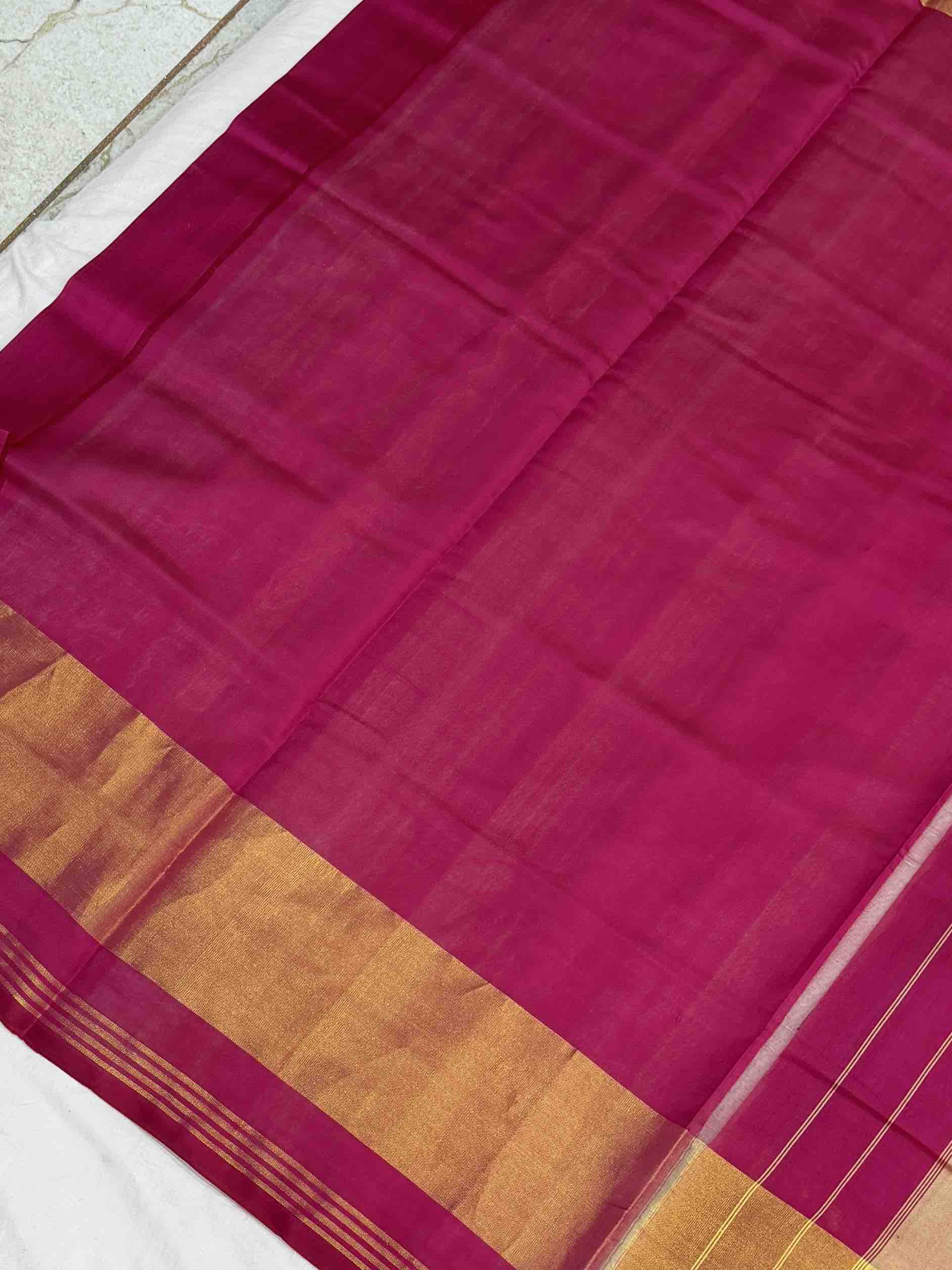 Pink & Purple Panchanda tissue Border Patola Saree