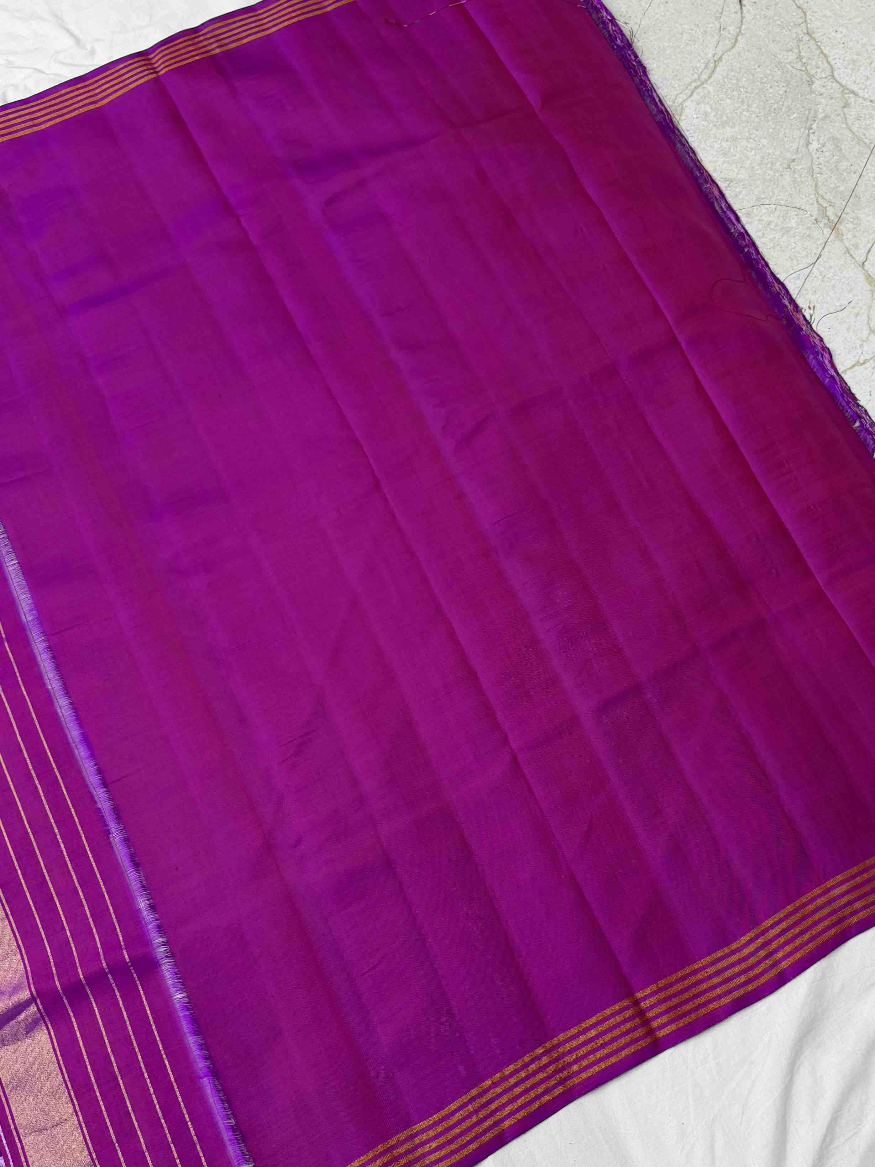 Purple Chhabdi with Beautiful Patola motifs Single ikat Patan Patola