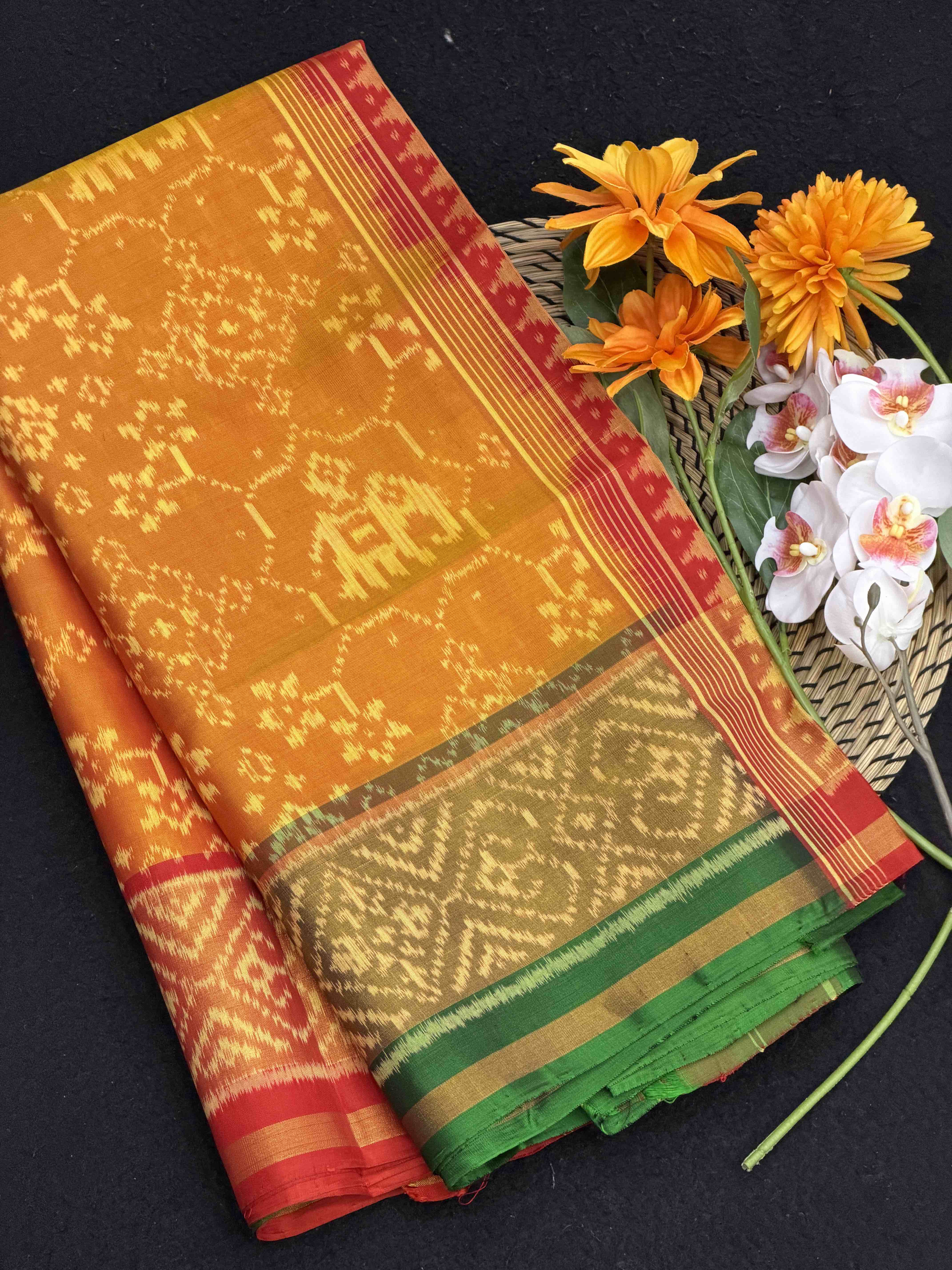 Ganga Jamuna Navaratan Hathi Rajkot Patola Saree