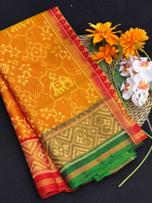 Ganga Jamuna Navaratan Hathi Rajkot Patola Saree