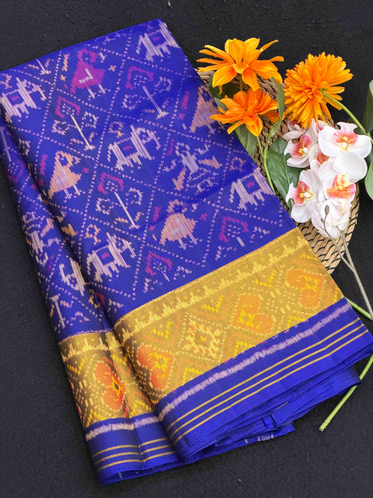 Typical Narikunj Tissue border Rajkot Patola Saree