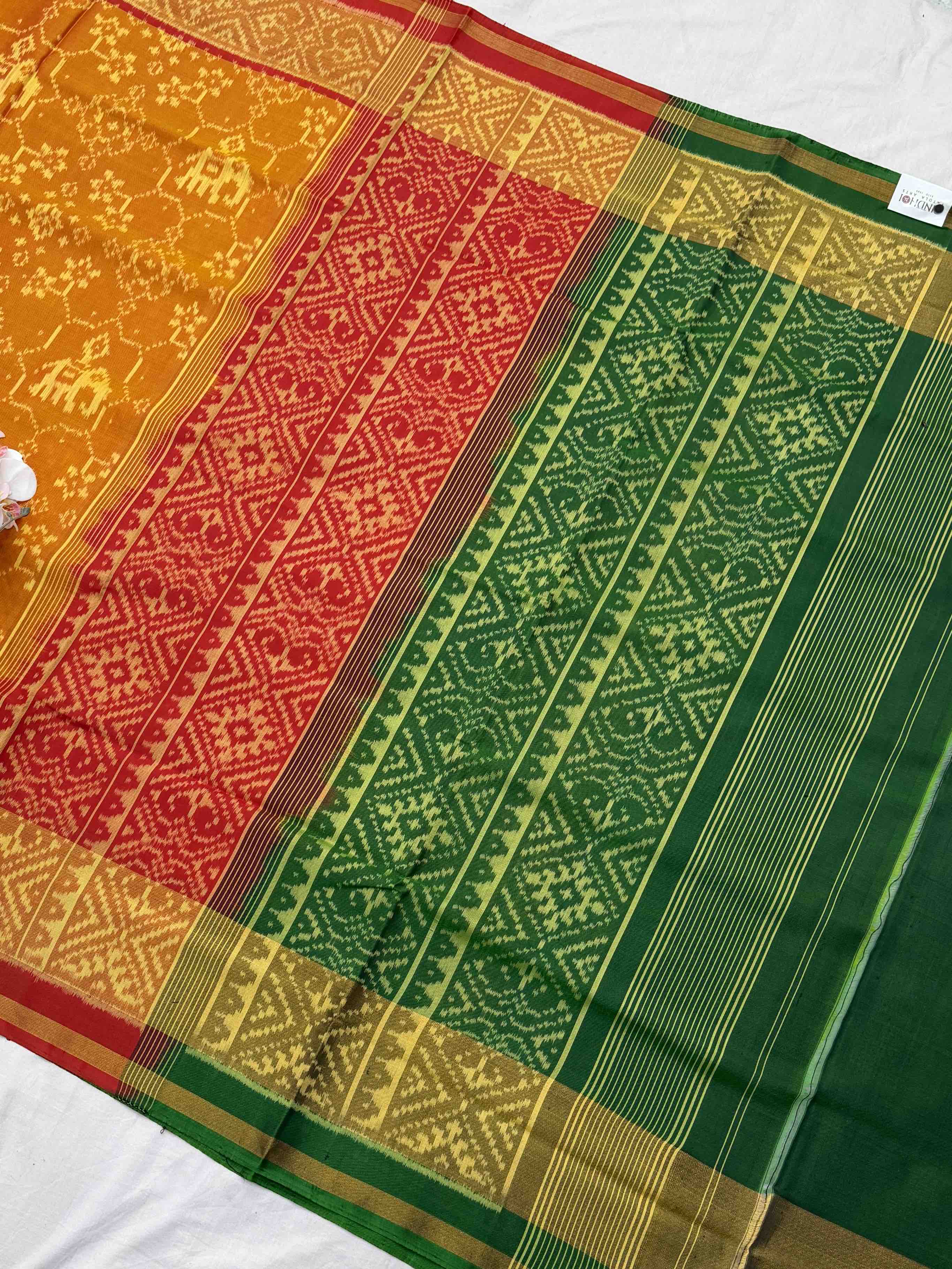 Ganga Jamuna Navaratan Hathi Rajkot Patola Saree
