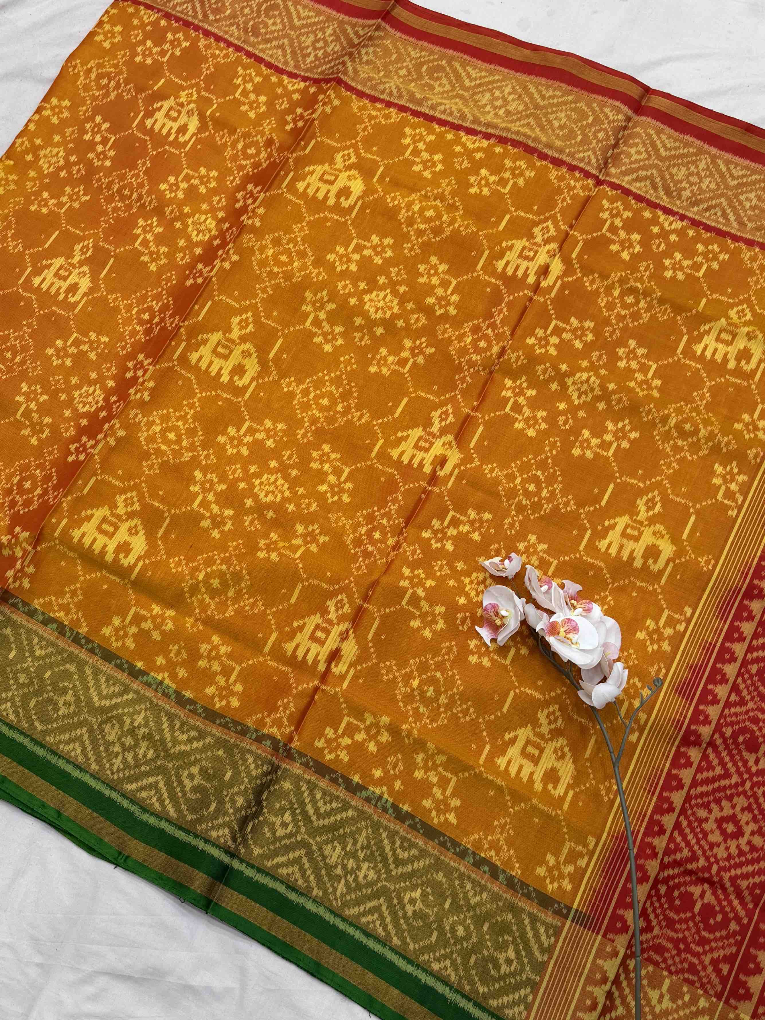Ganga Jamuna Navaratan Hathi Rajkot Patola Saree