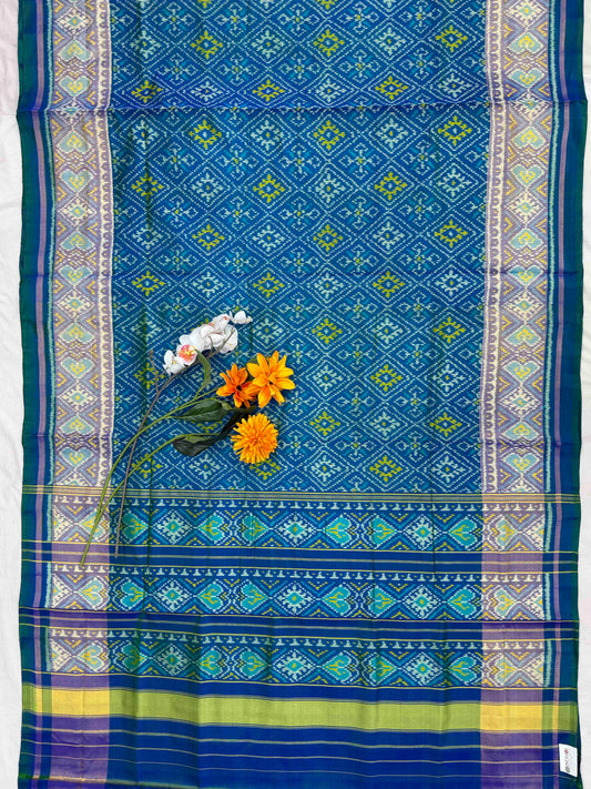 Peacock Blue shaded Panchanda Patola Saree