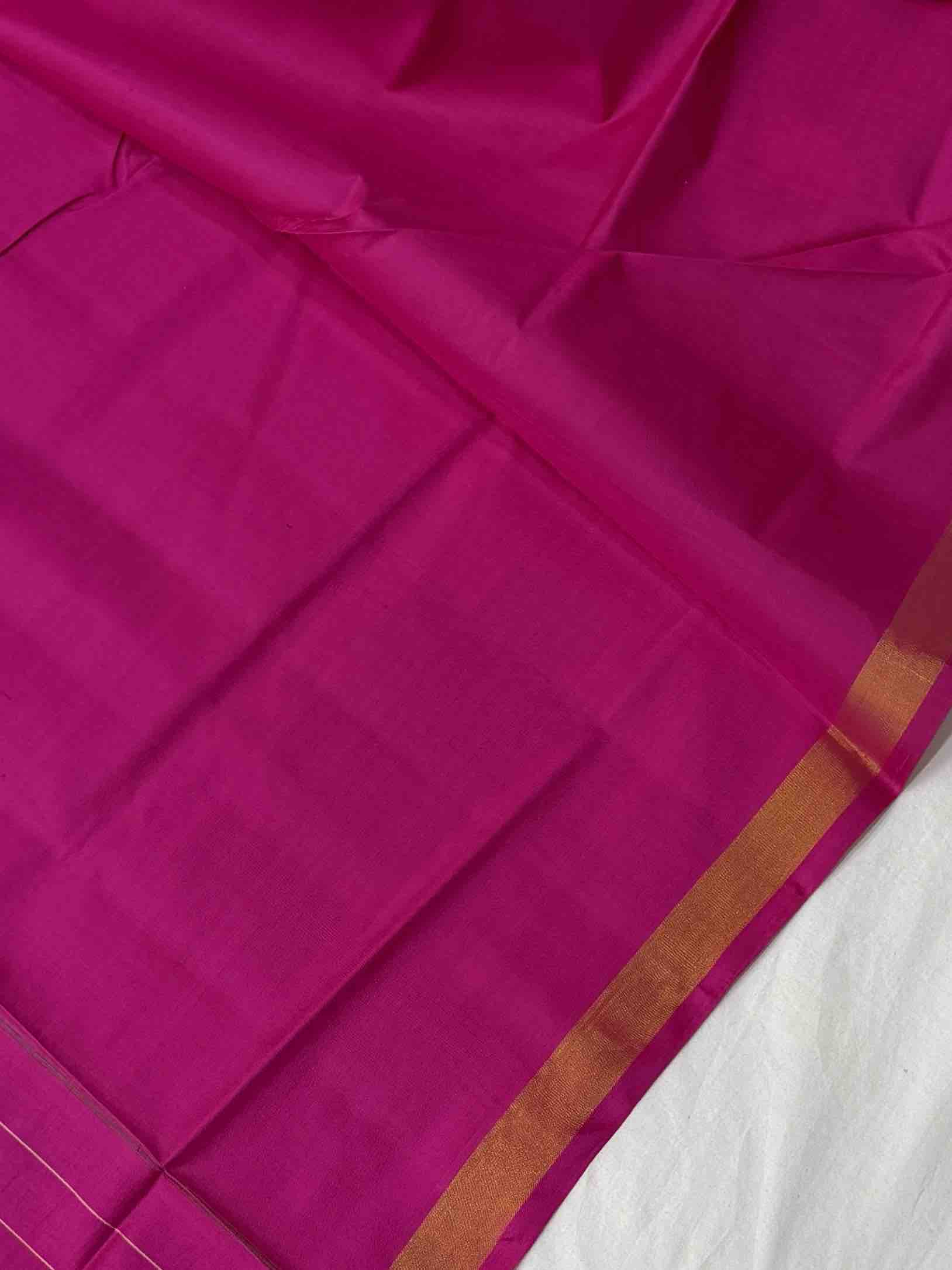 Pink & Greyish Blue shaded Creeper design Rajkot Patola