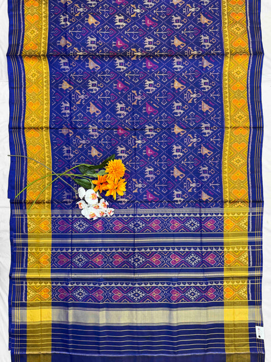 Typical Narikunj Tissue border Rajkot Patola Saree