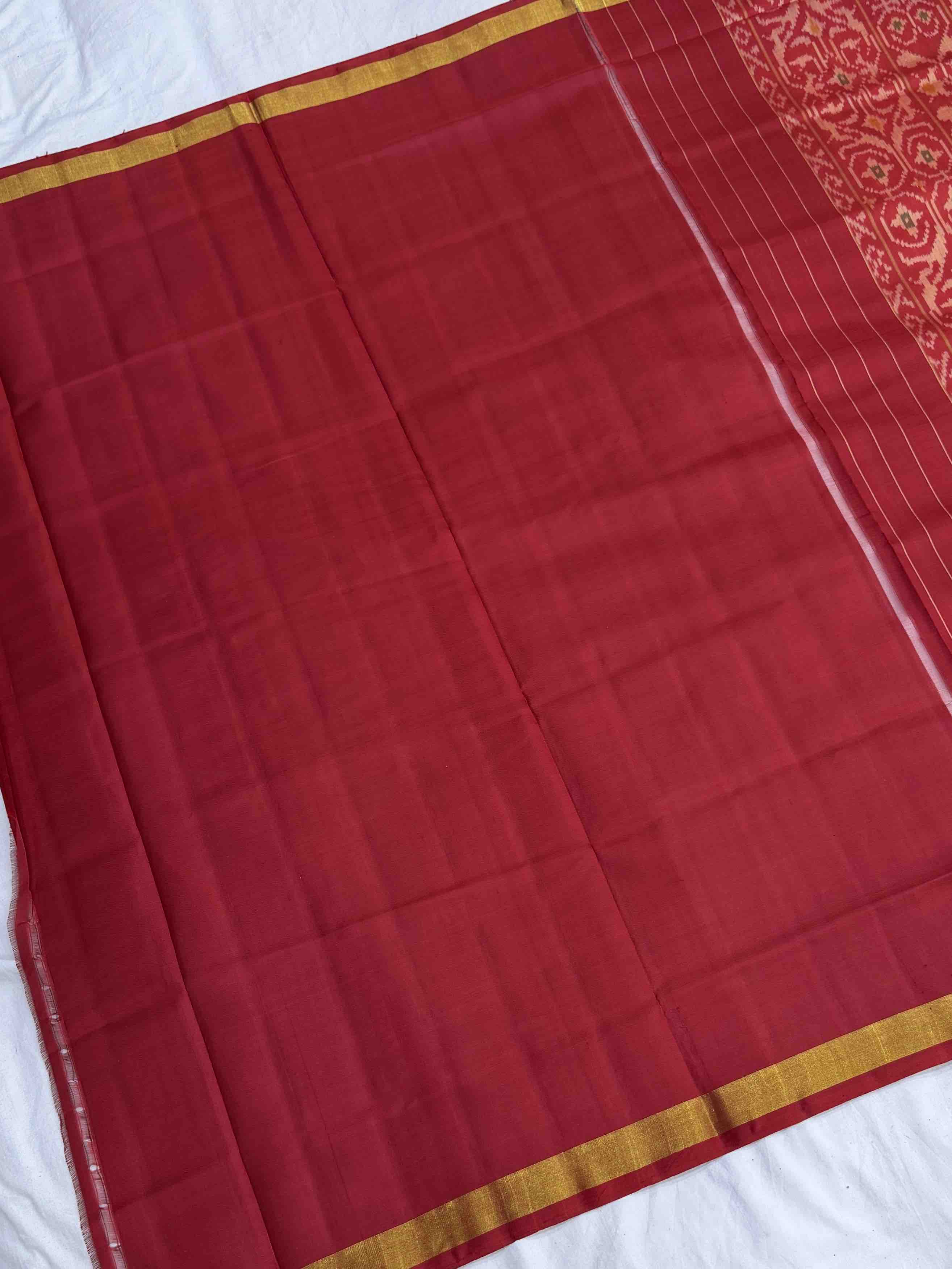 Red & Yellow Designer Patola Saree in fancy design