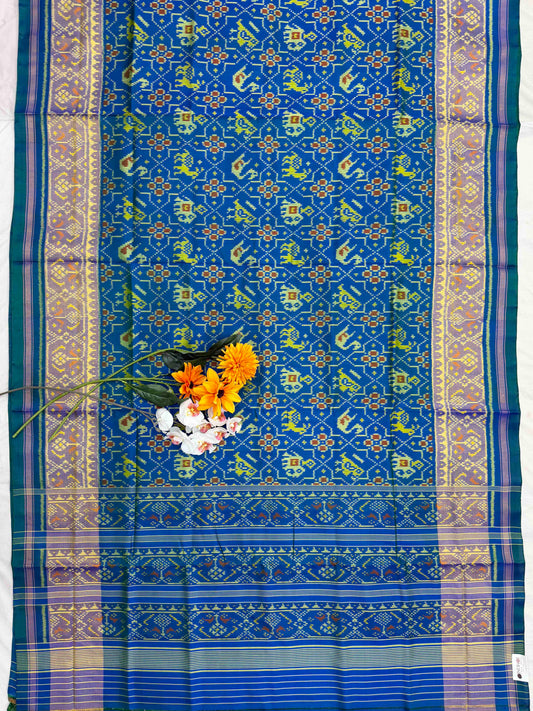 Peacock Blue star narikunjar Rajkot Patola Saree