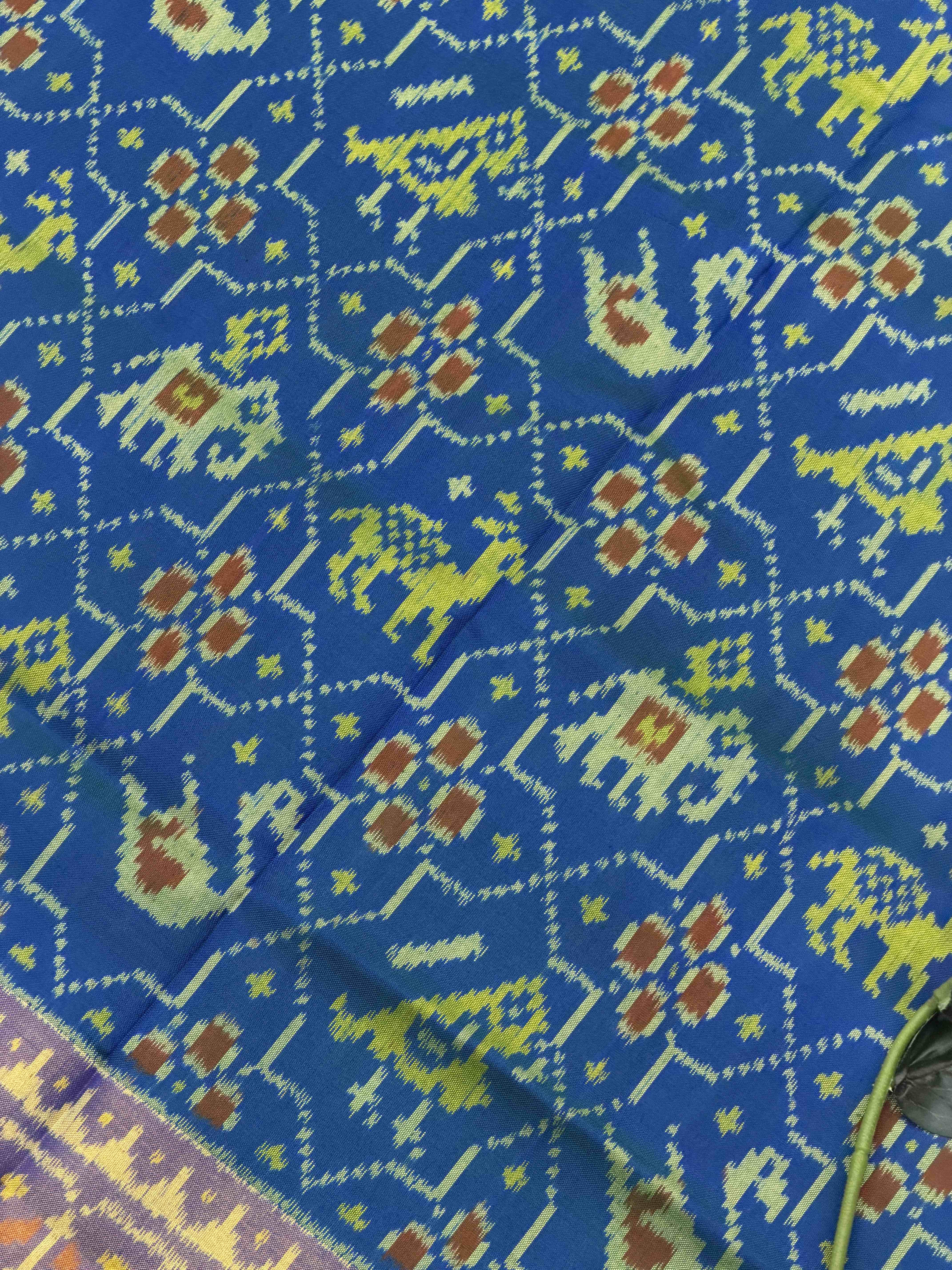 Peacock Blue star narikunjar Rajkot Patola Saree