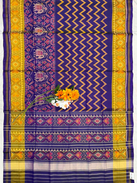 Purple skirt border with zigzag pattern Rajkot Patola