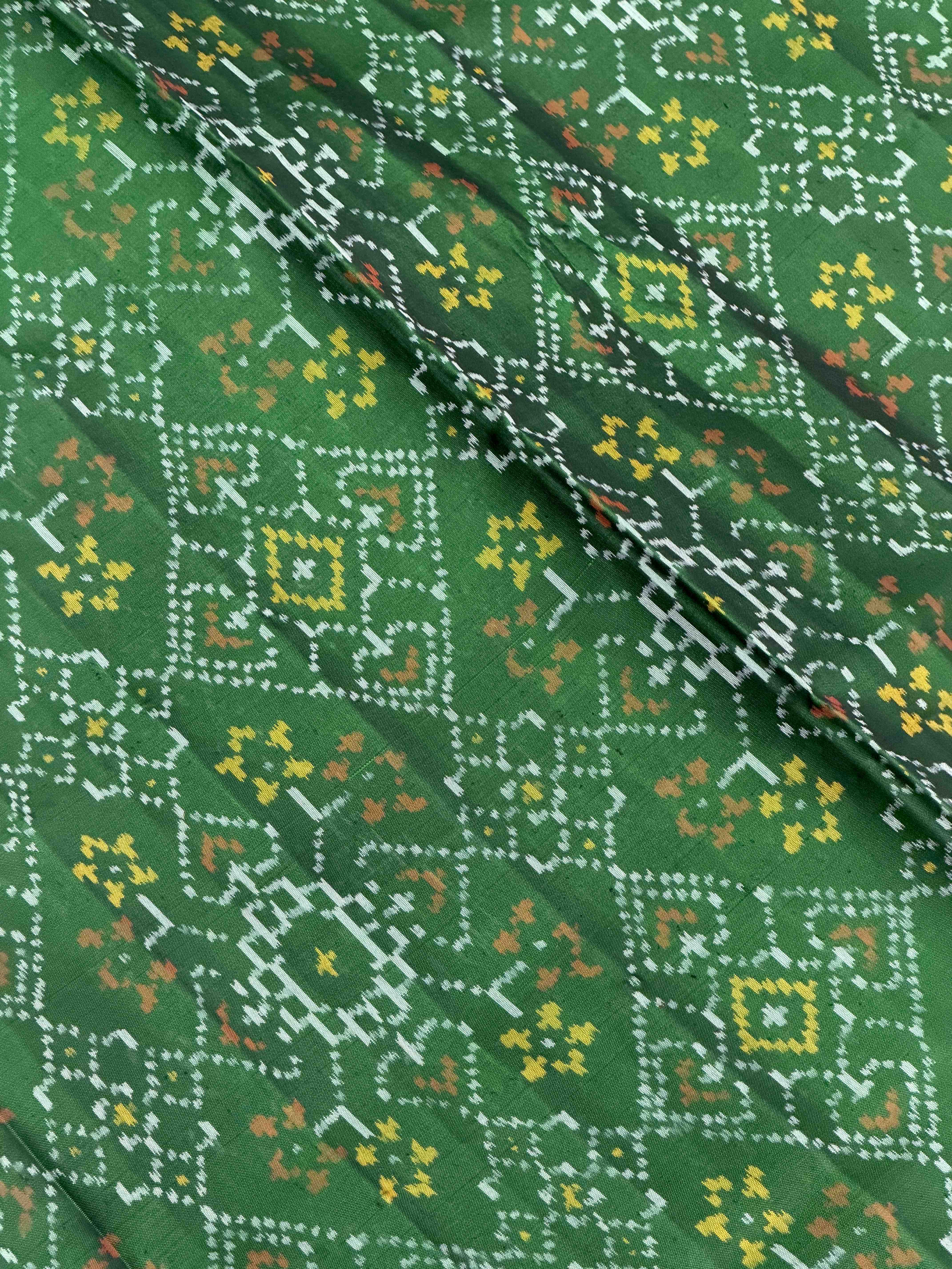 Maroon & Green Manekchawk Rajkot Patola Saree