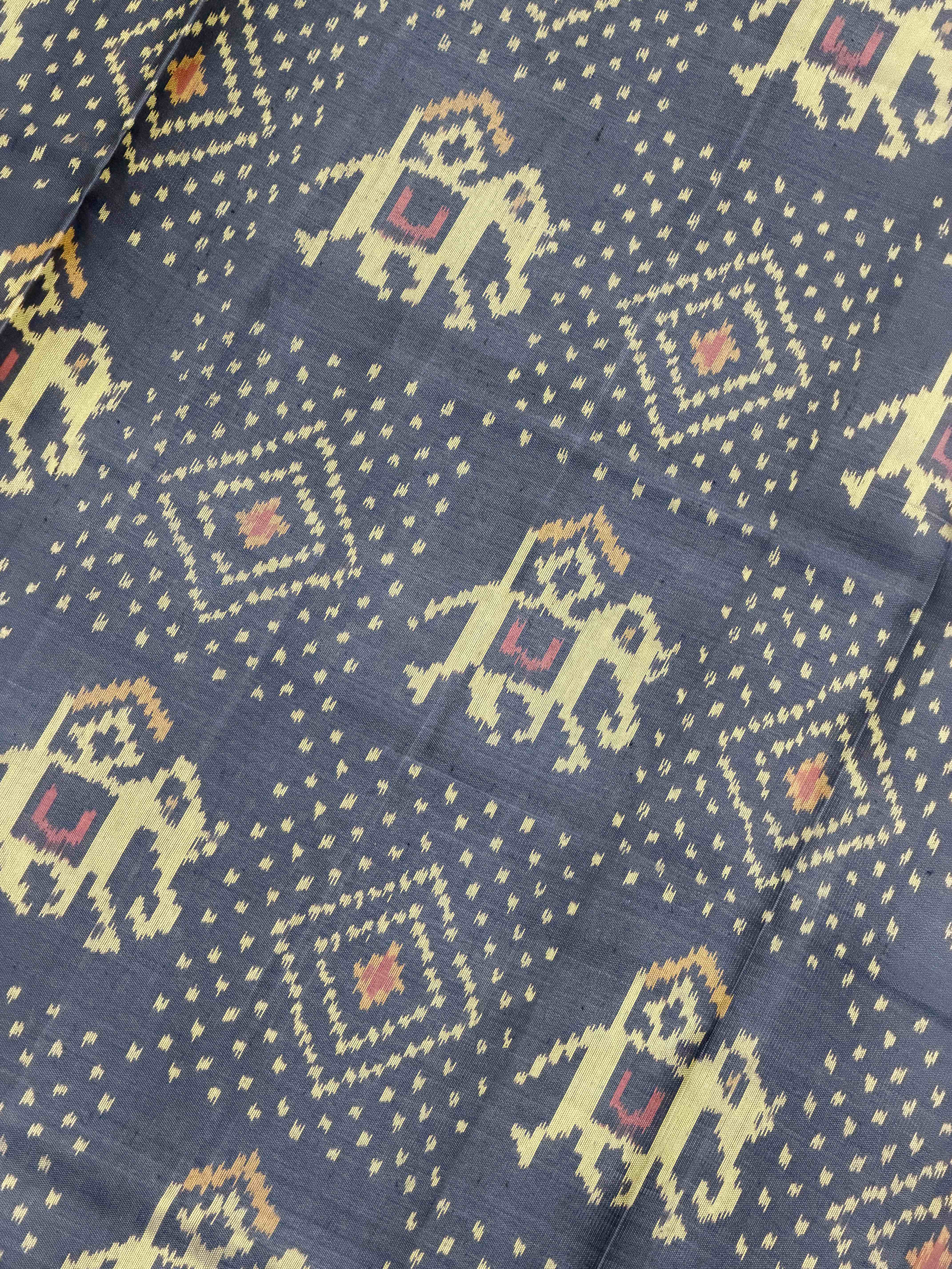 Grey Bandhani & Hathi design Rajkot Patola Saree