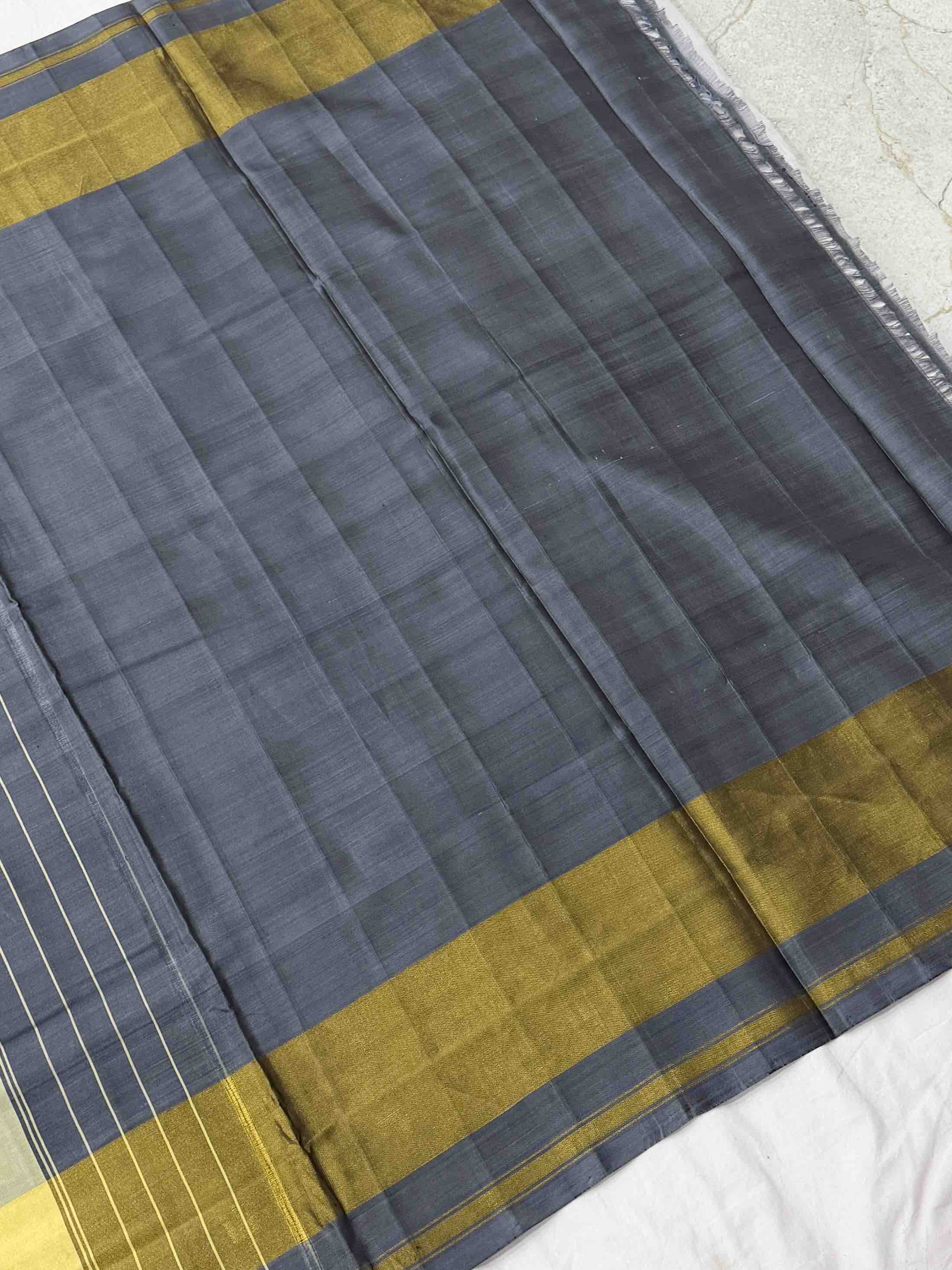 Grey Bandhani & Hathi design Rajkot Patola Saree