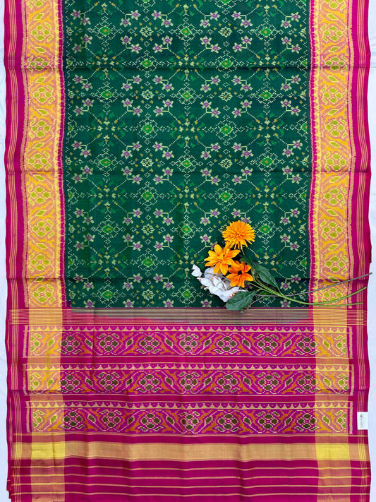 Pink & Green Navaratan Patola Saree