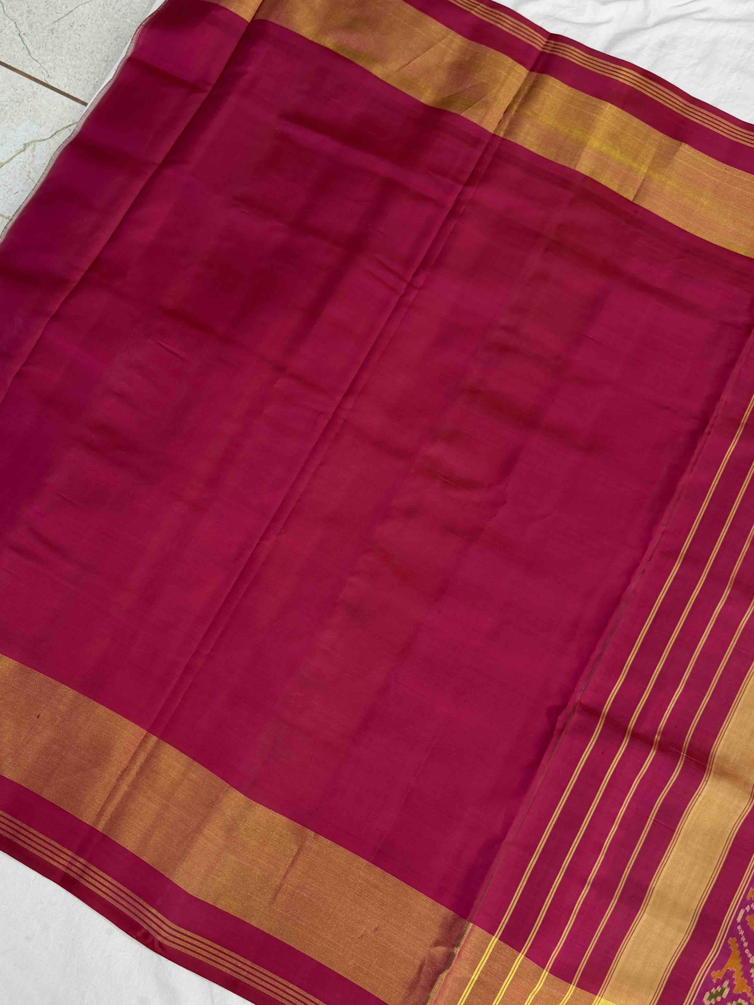 Pink & Green Navaratan Patola Saree
