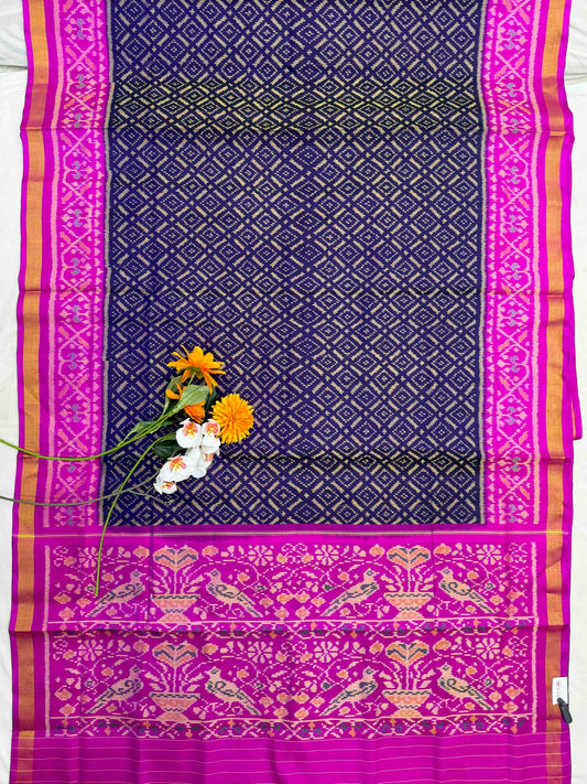 Pink & Deep Purple Chokhta Bhat Patola Saree